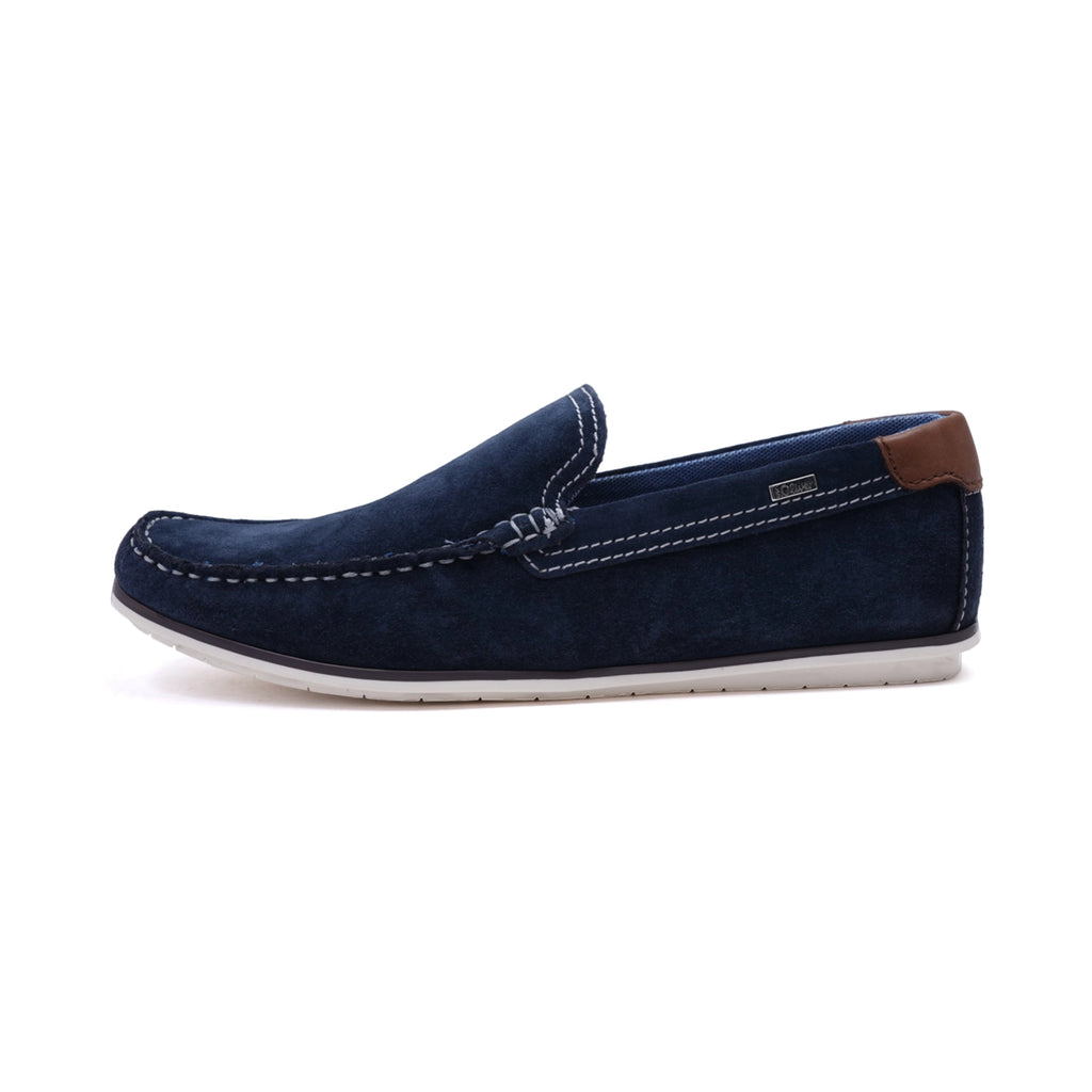 S.Oliver Men's Suede Loafers with Leather Trim Navy