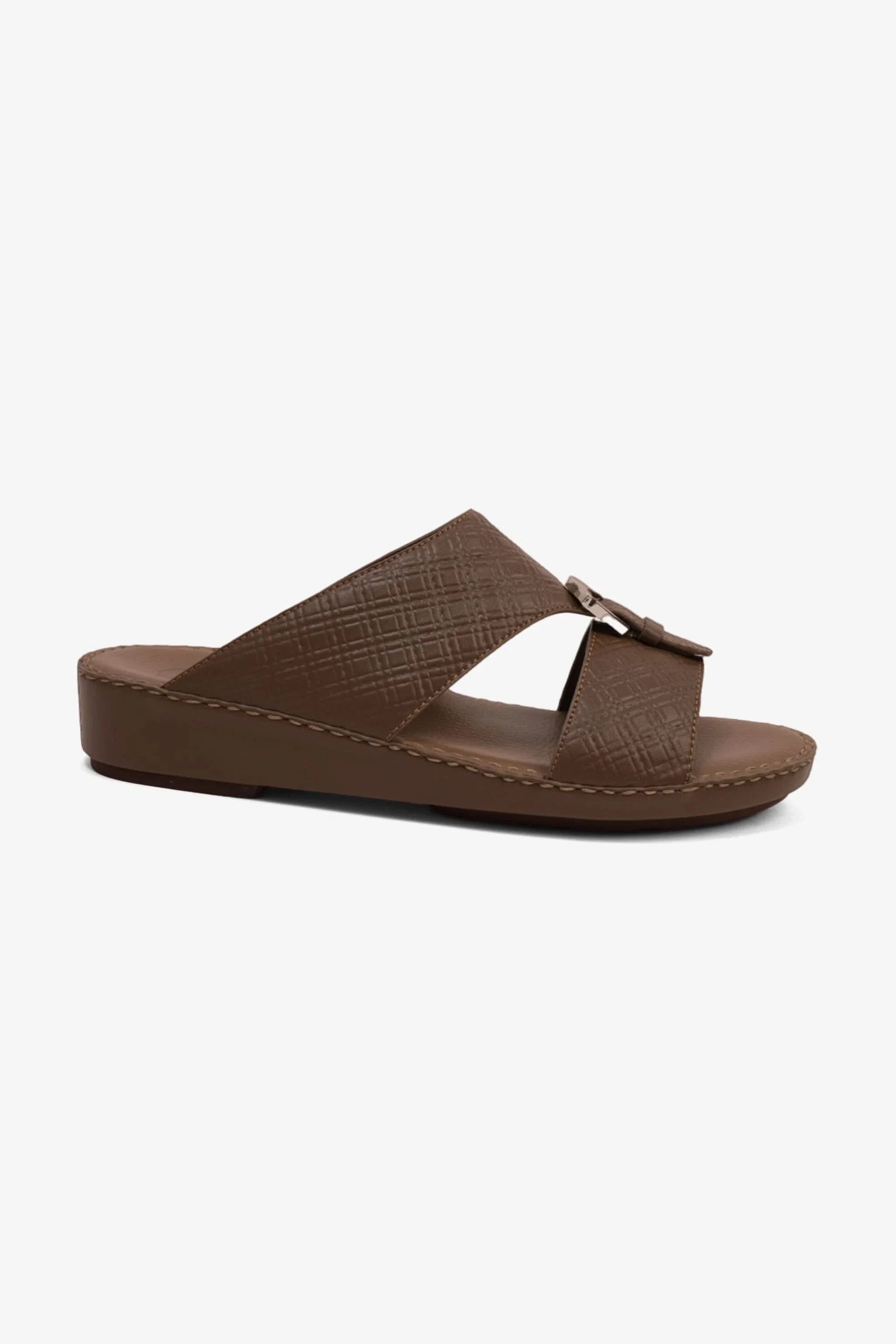 Comfort Plus Men's Cushioned Leather Slip-On Sandals Truffle MSDCP7013