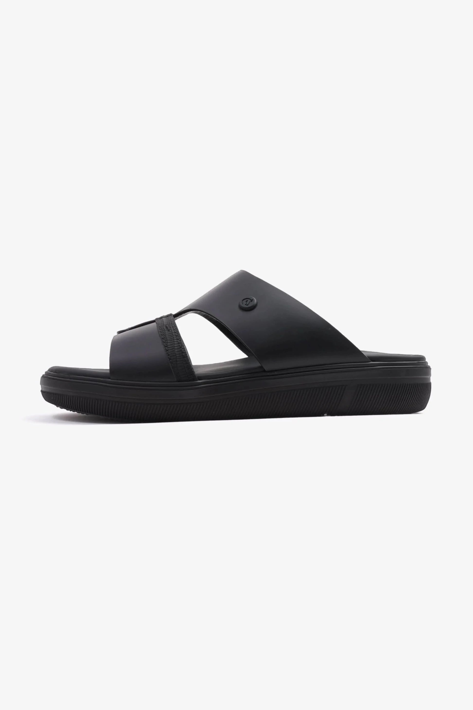 Cavalier Uomo Men's Sleek Arabic Leather Sandals Black MSDCVJS502