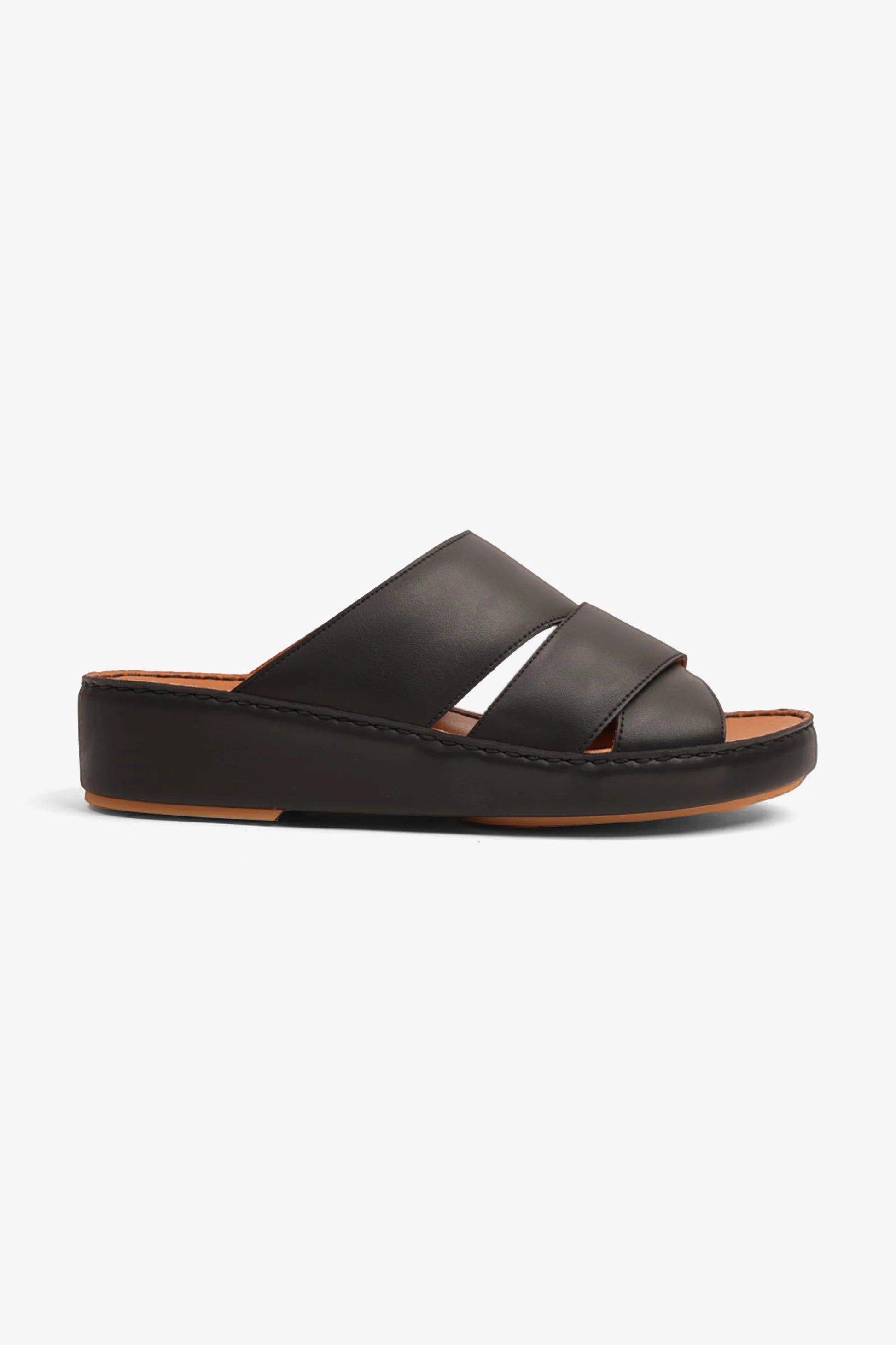 Cavalier Uomo Men's Leather Arabic Sandals Black MSDCV1108