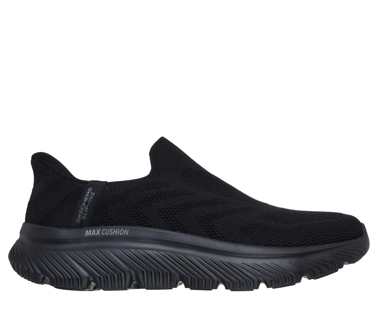 SKECHERS MENS GO WALK MAX CUSHIONING HYPER BURST BLACK/ BLACK