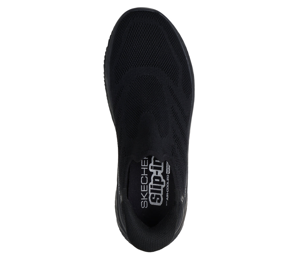 SKECHERS MENS GO WALK MAX CUSHIONING HYPER BURST BLACK/ BLACK