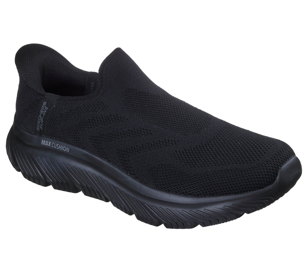 SKECHERS MENS GO WALK MAX CUSHIONING HYPER BURST BLACK/ BLACK