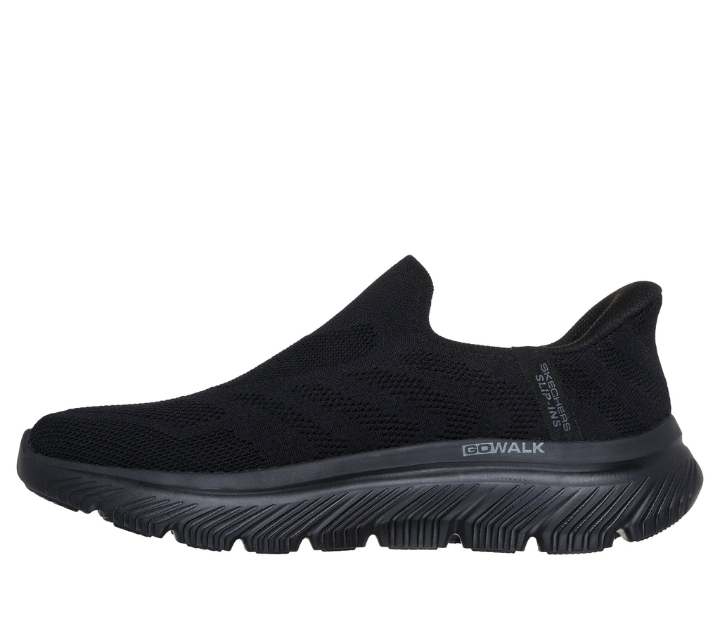 SKECHERS MENS GO WALK MAX CUSHIONING HYPER BURST BLACK/ BLACK