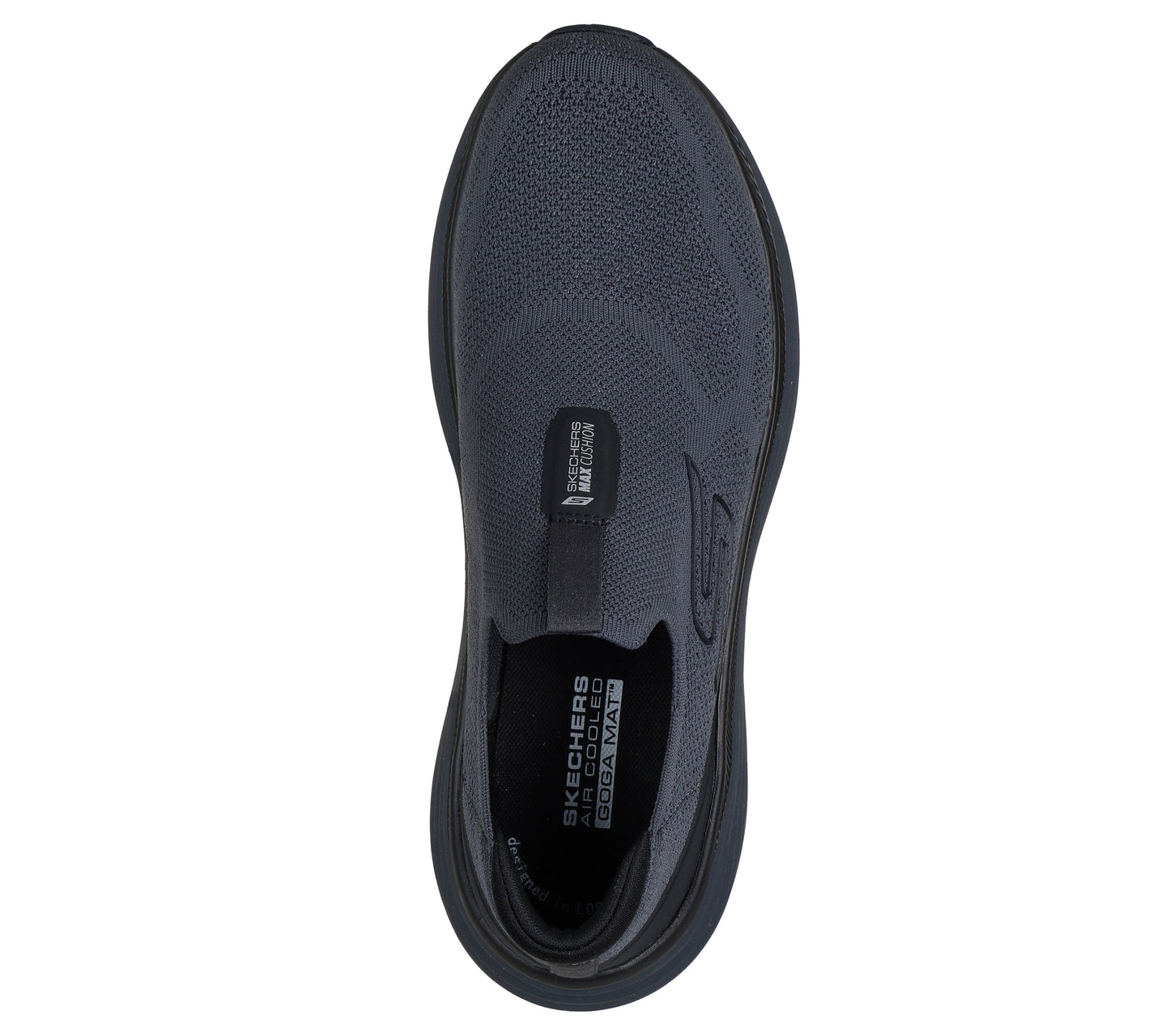 SKECHERS MAX CUSHIONING ENDEAVOUR MEN WALKING SHOES - CHARCOAL BLACK