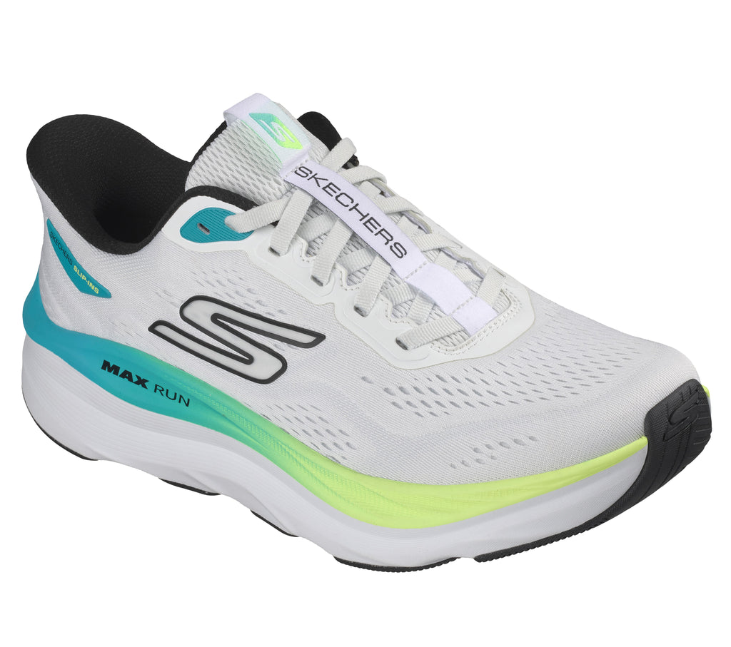 SKECHERS MENS MAX RUN PERFORMANCE - WHITE MULTI