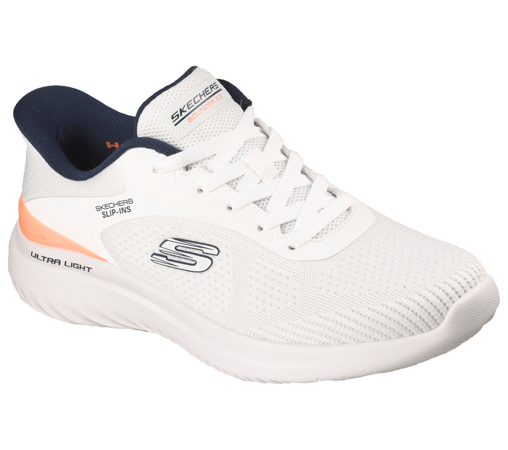 SKECHERS MEN'S BOUNDER 2.0 - WHITE ORANGE