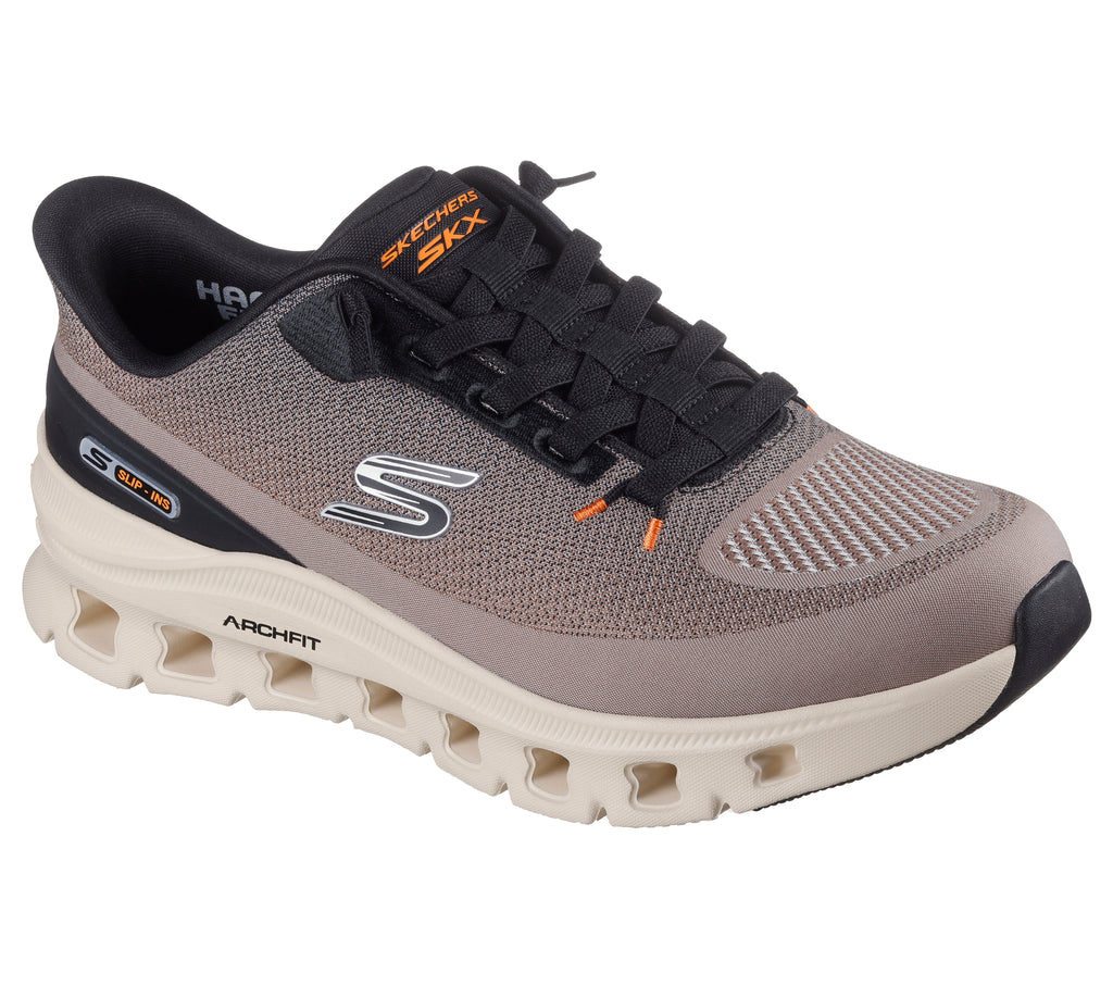 SKECHERS MENS ARCH FIT GLIDE-STEP PRO - TAUPE BLACK