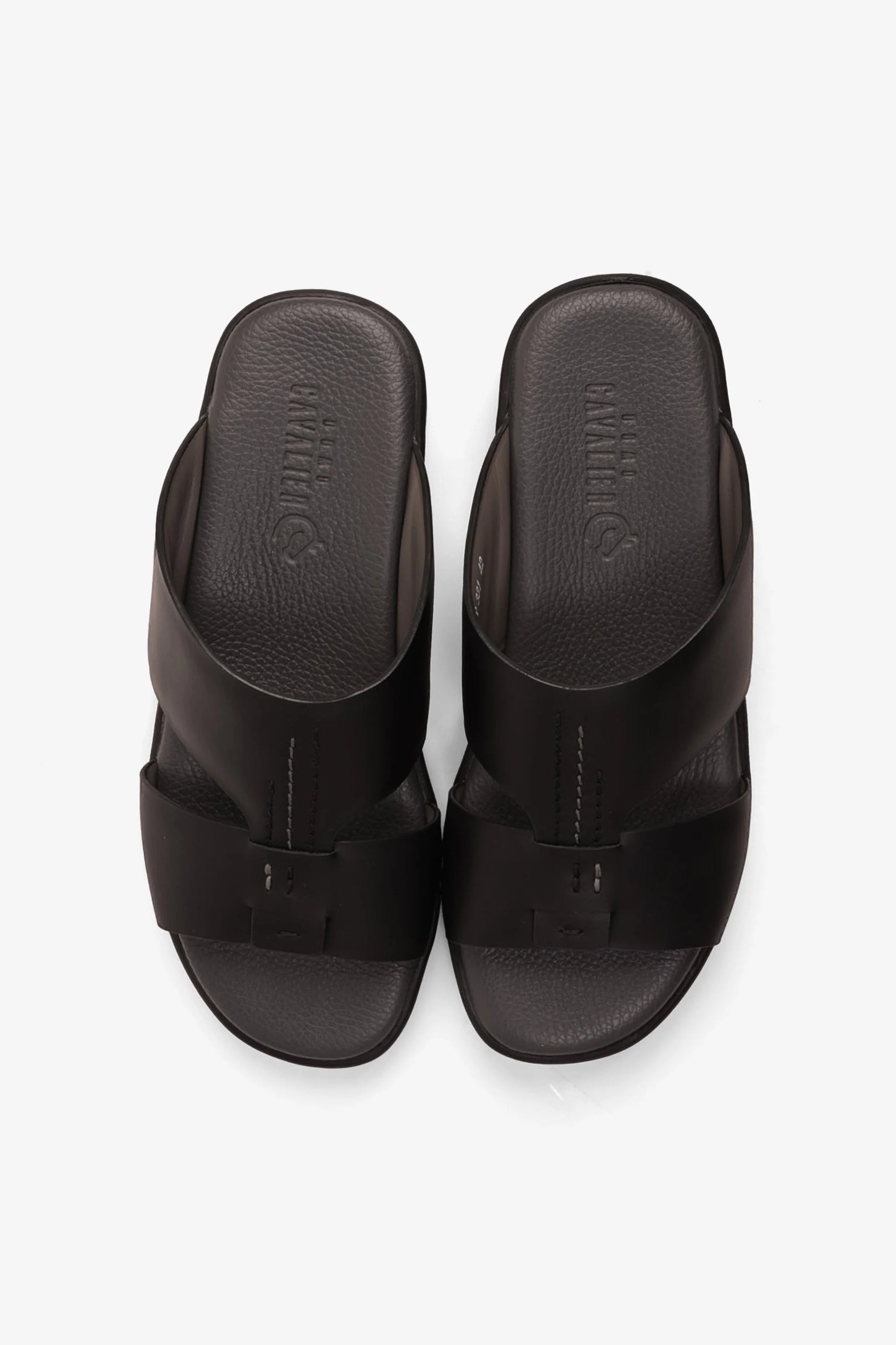 Cavalier Uomo Men's Leather Sandals Black MSDCVHAR331