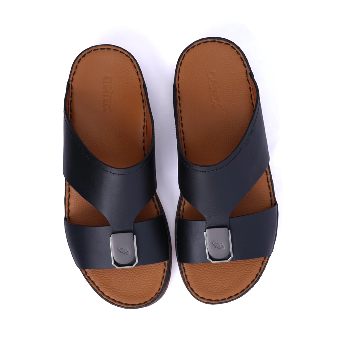 MATTE LEATHER SLIM ICONIC AETREX ARABIC SANDAL BLACK