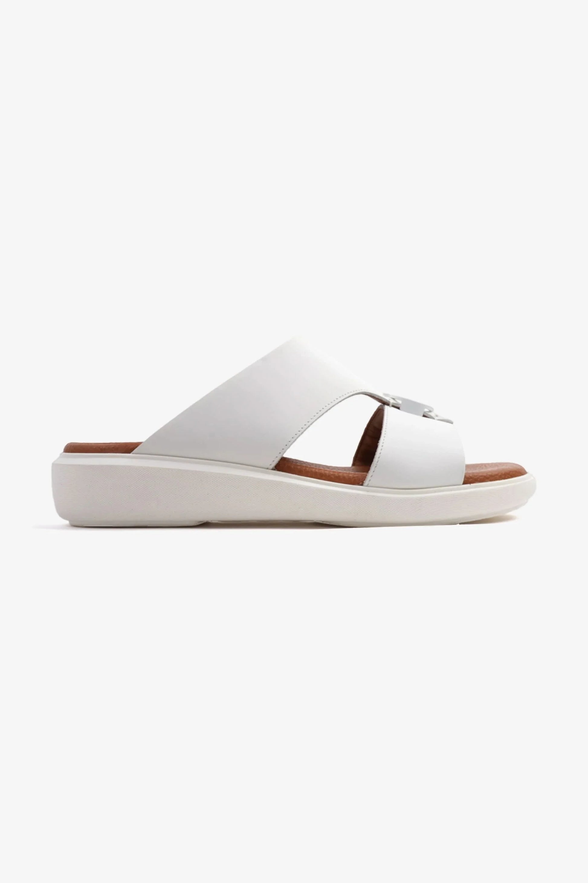 Cavalier Uomo Men's Soft Footbed Arabic Sandals White MSDCVALP101