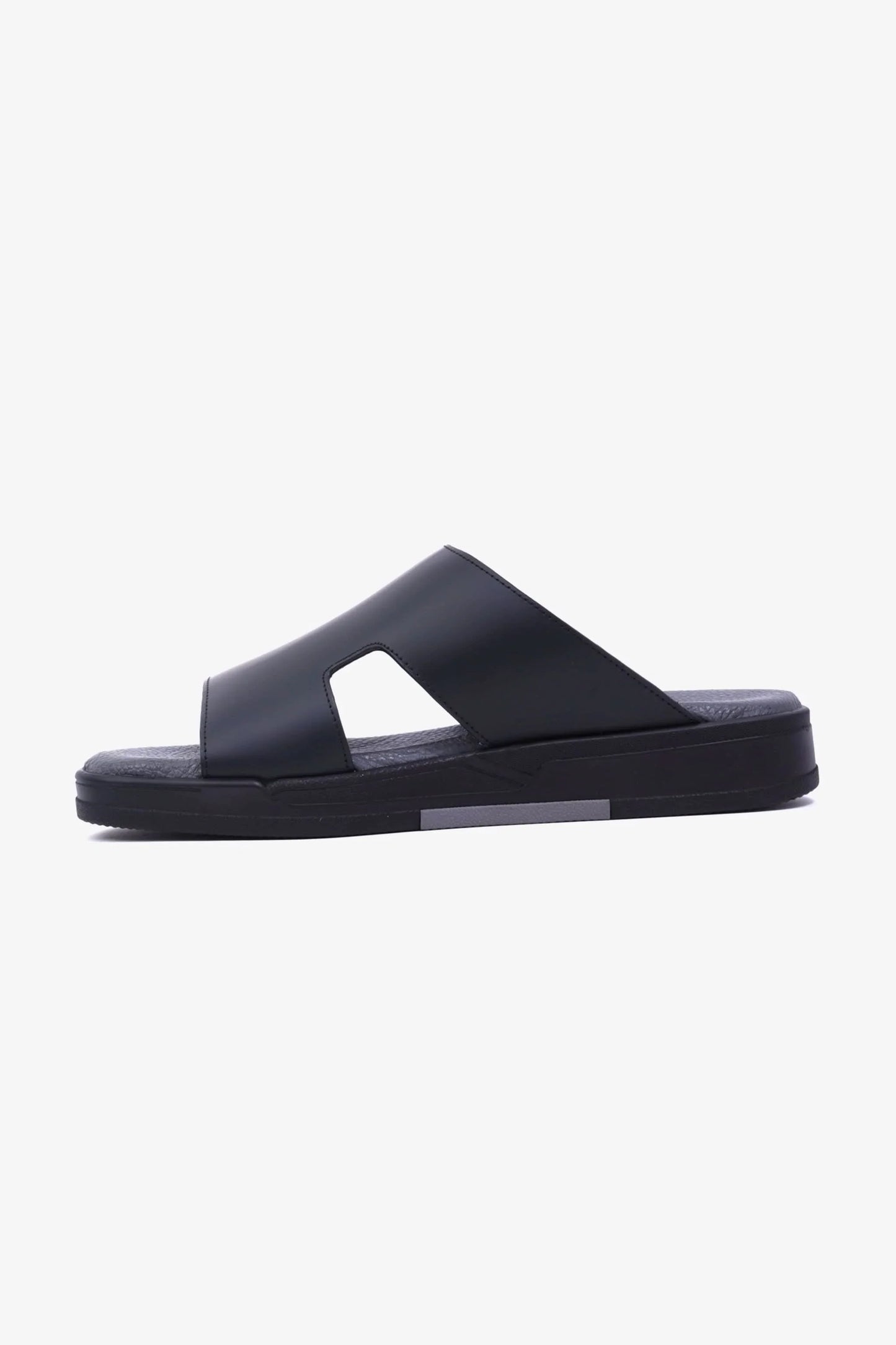 Cavalier Uomo Men's Leather Slide Sandals Black MSDCVHAR312