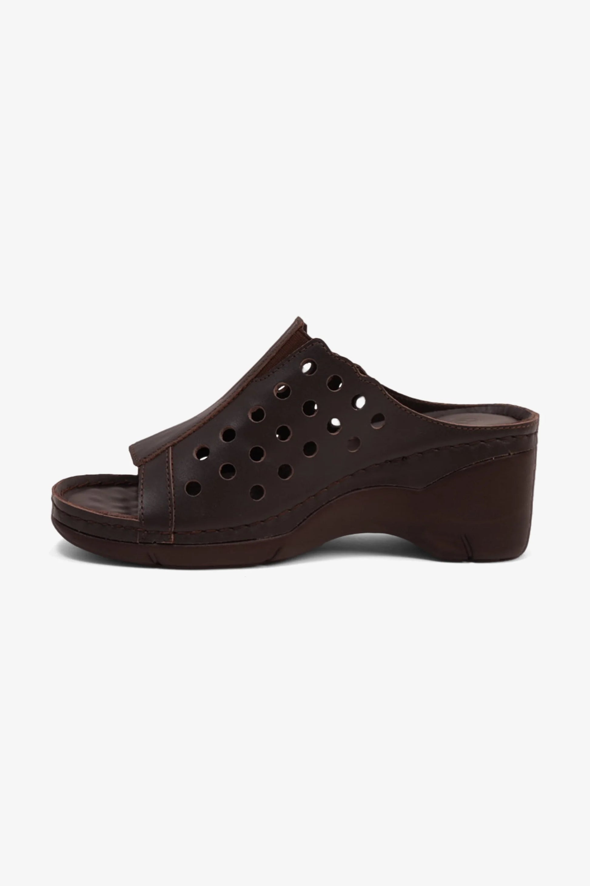 Comfort Plus Women's Perforated Wedge Sandals Brown LSDCPGG102