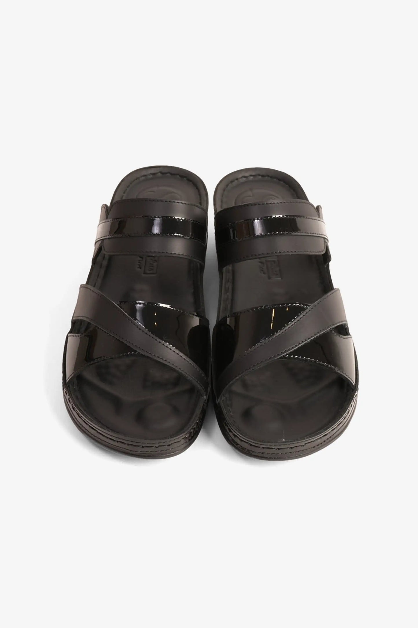 Comfort Plus Women's Ultra Soft Leather Slides Black LSDCP416