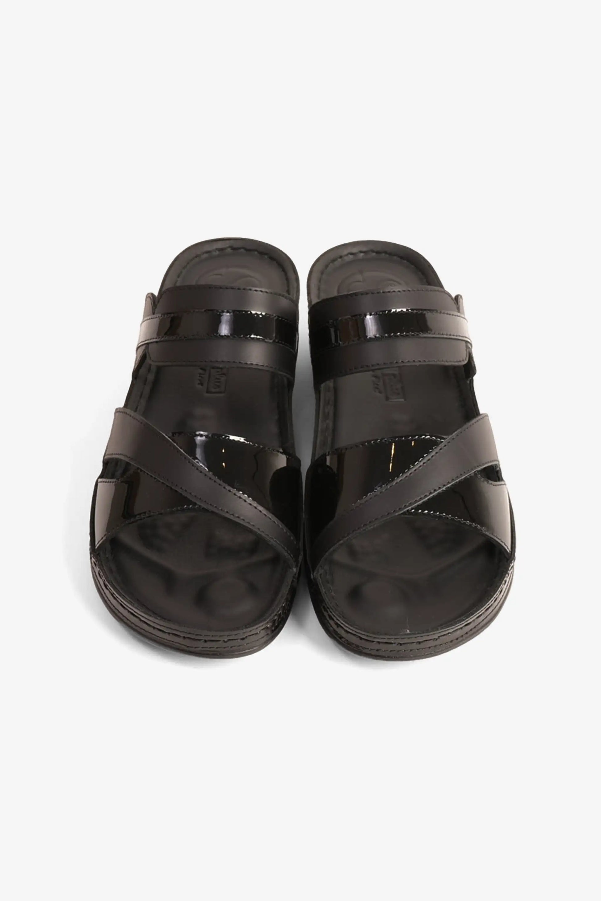 Comfort Plus Women's Ultra Soft Leather Slides Black LSDCP416
