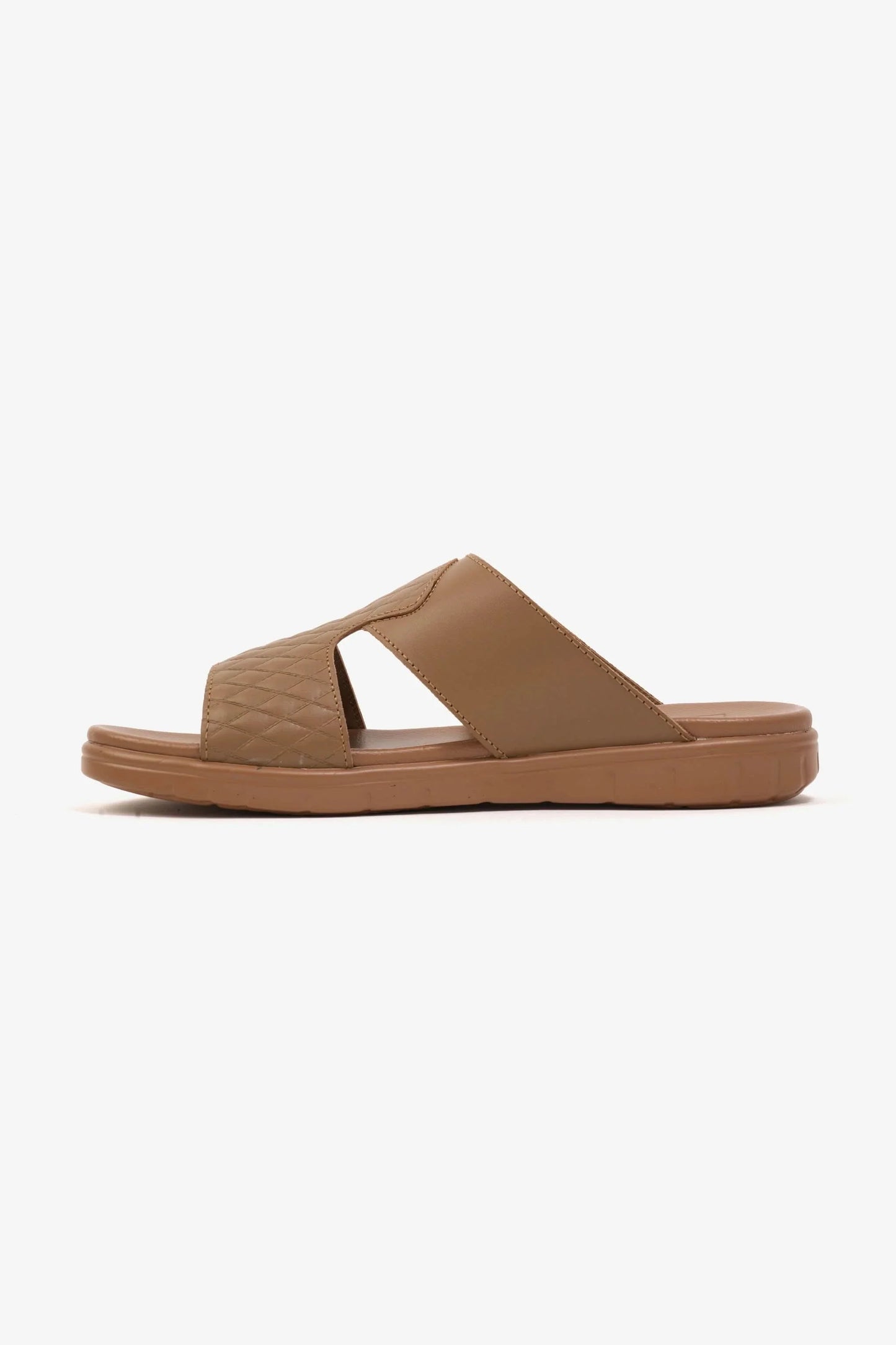 Comfort Plus Men's Quilted Leather Sandals Olive Brown MSDCP202