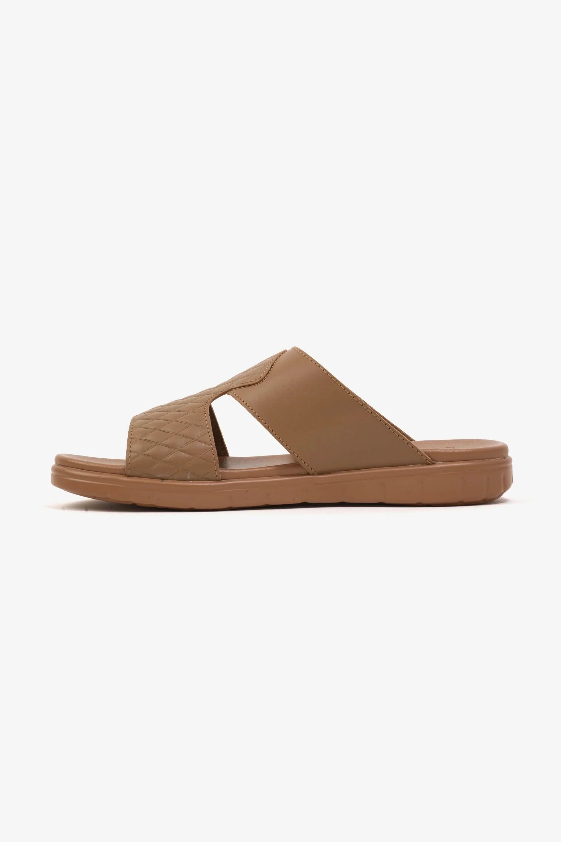 Comfort Plus Men's Quilted Leather Sandals Olive Brown MSDCP202