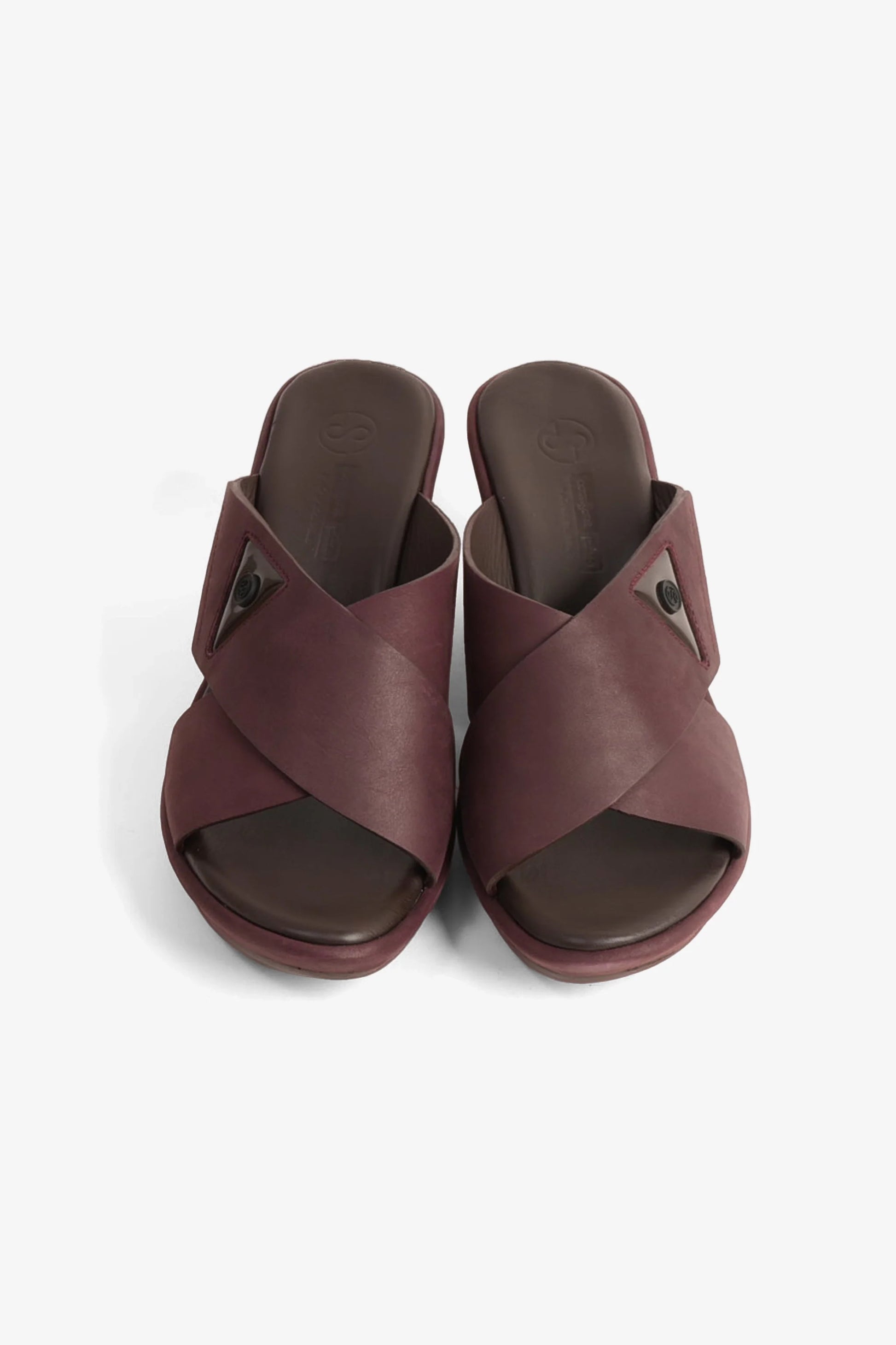Comfort Plus Women's Cross-Strap Slide Sandals Brown LSDCP9108