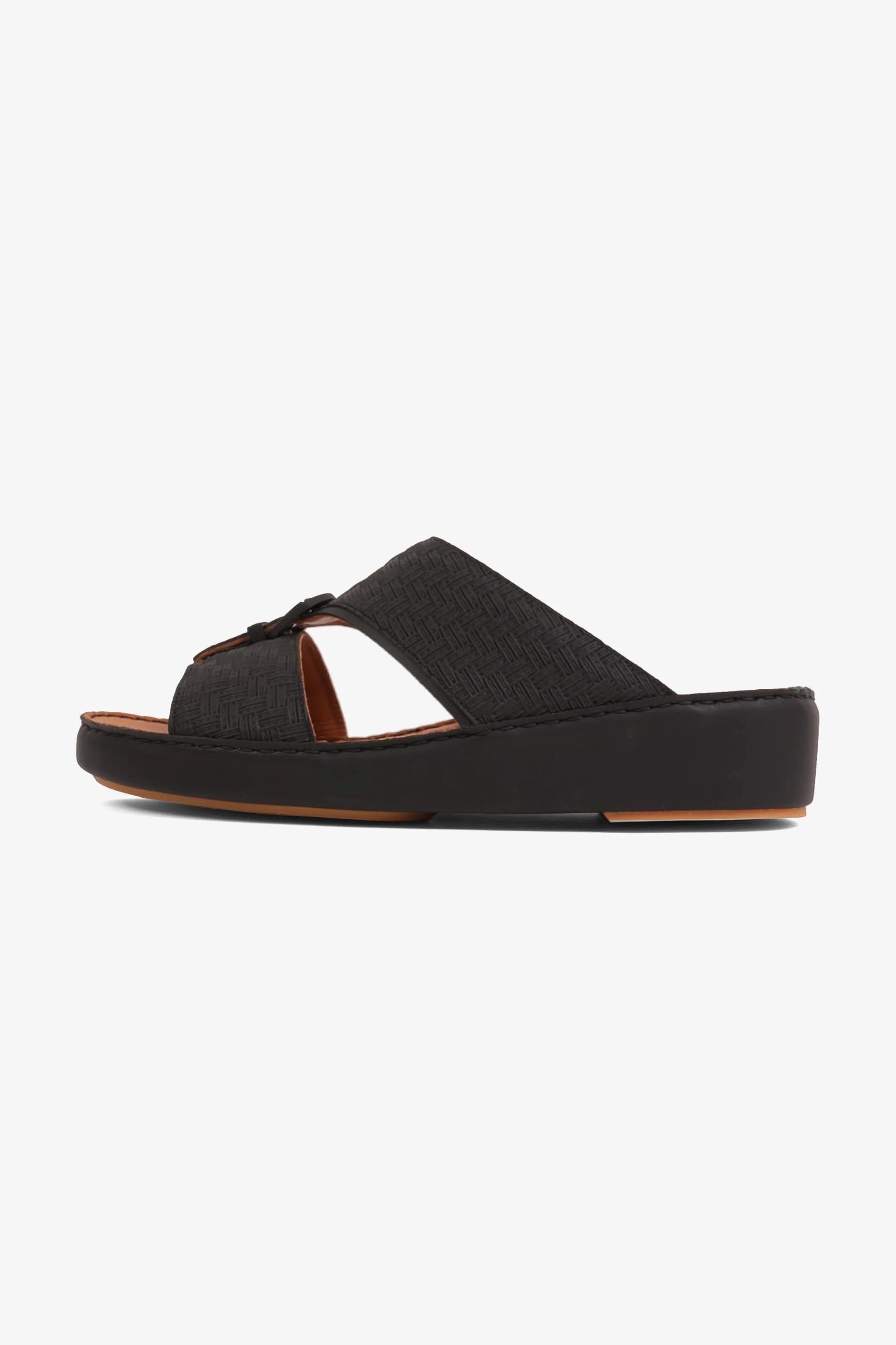 Cavalier Uomo Men's Premium Leather Arabic Sandals Black MSDCV1114