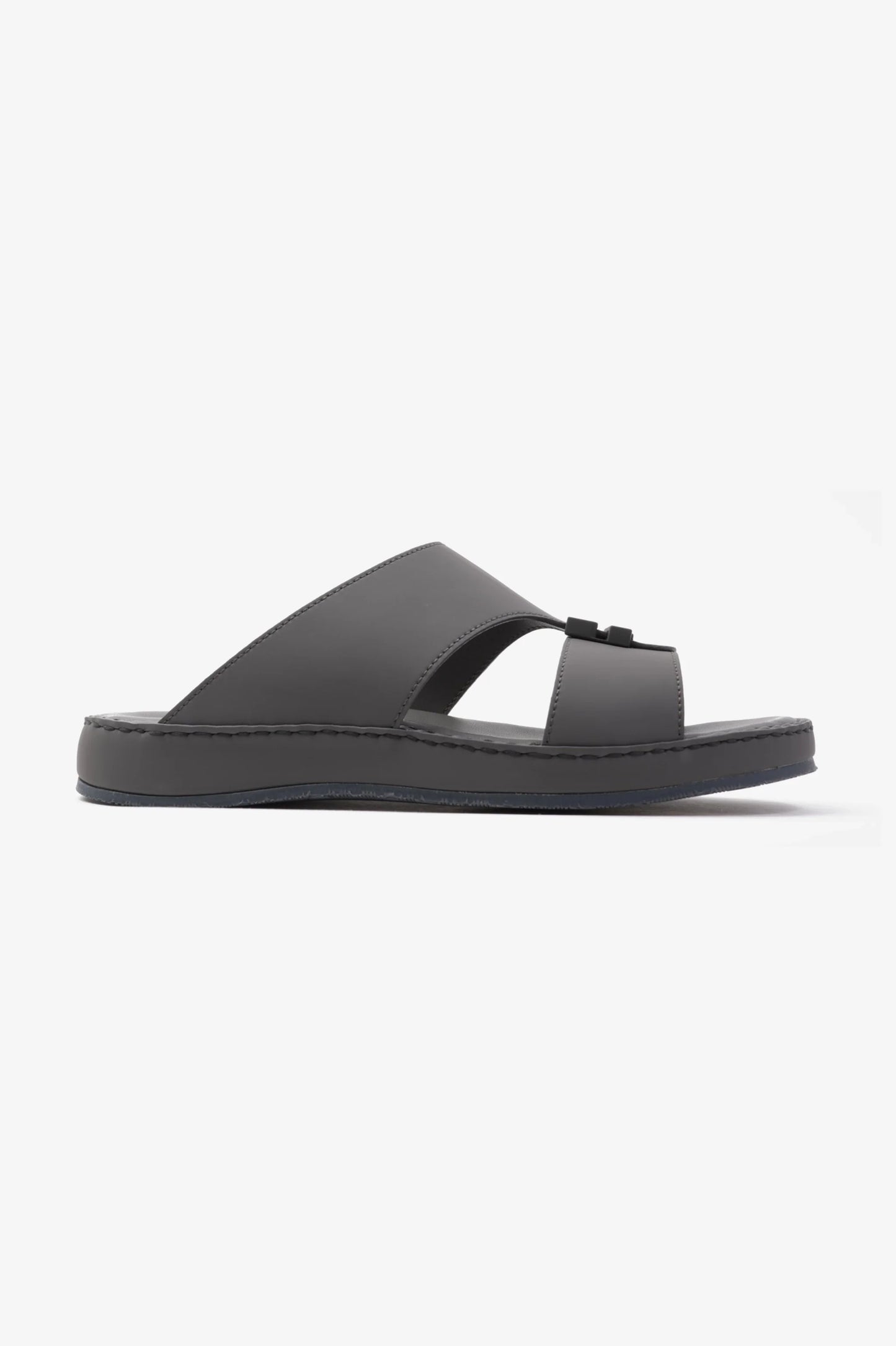 Comfort Plus Men's Matte Leather Stylish Trim Arabic Sandals Dark Grey MSDCP3002