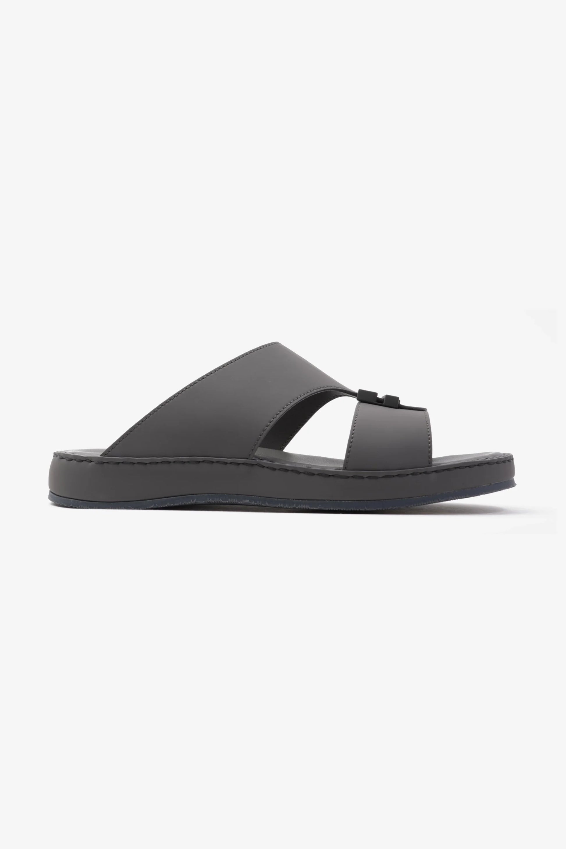 Comfort Plus Men's Matte Leather Stylish Trim Arabic Sandals Dark Grey MSDCP3002