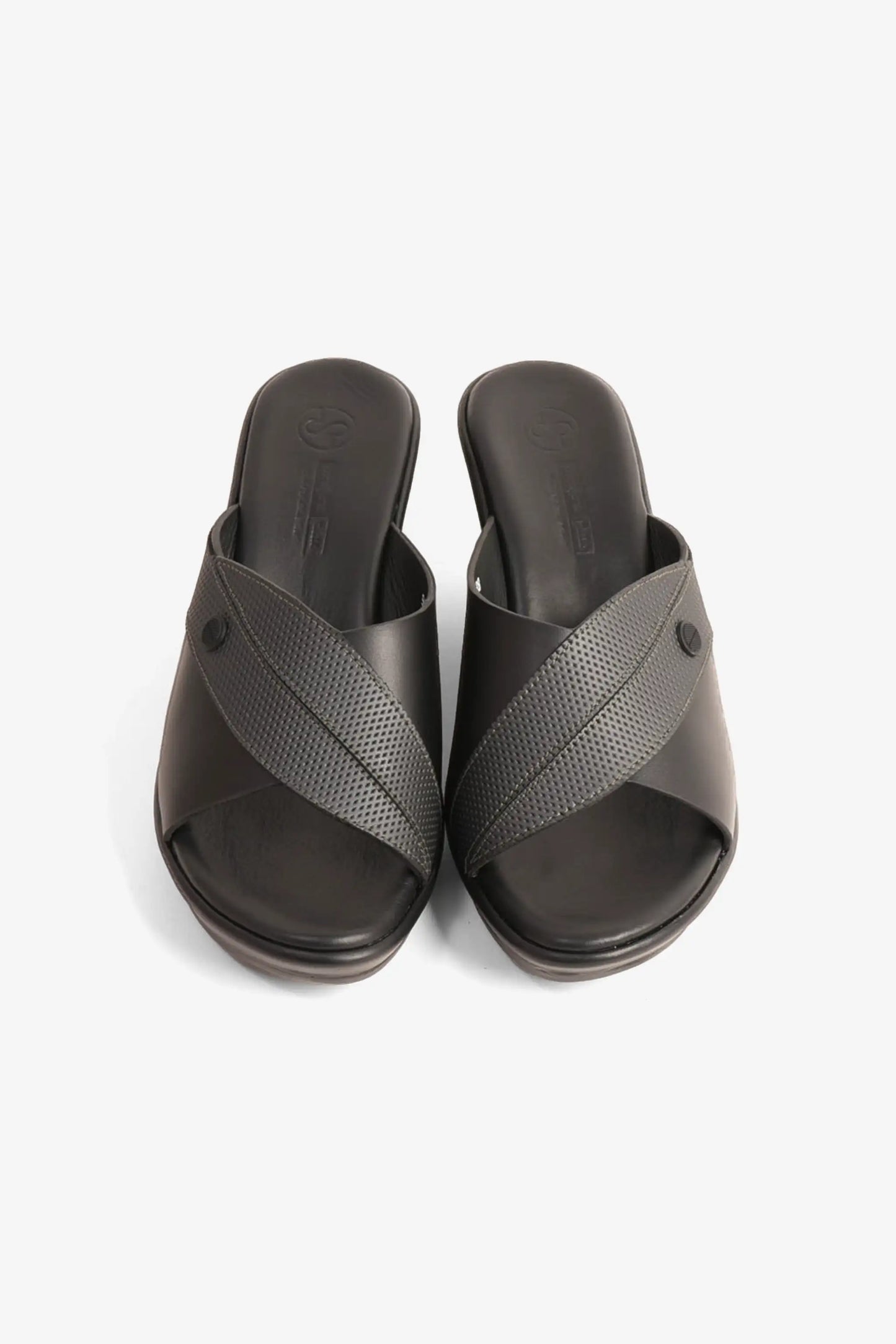 Comfort Plus Women's Supportive Low Heel Leather Mules Black LSDCP9112