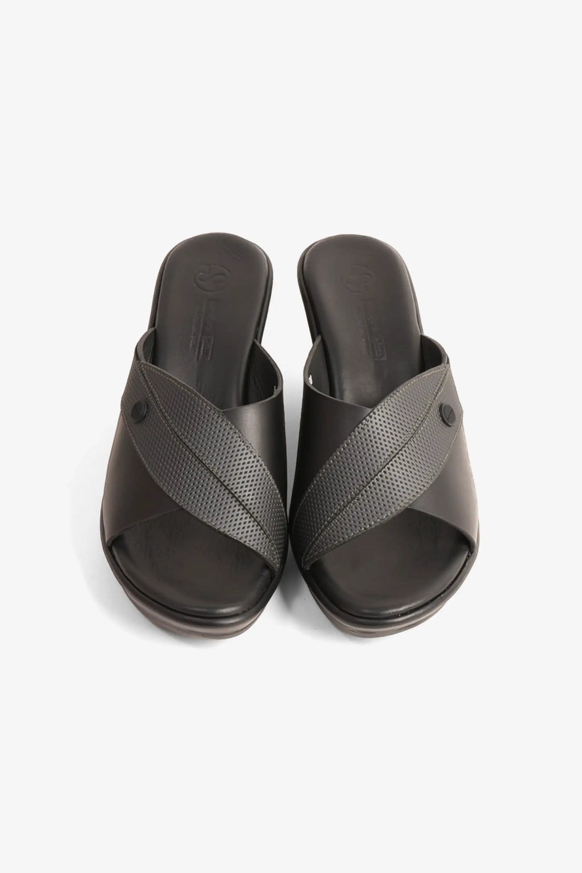 Comfort Plus Women's Supportive Low Heel Leather Mules Black LSDCP9112