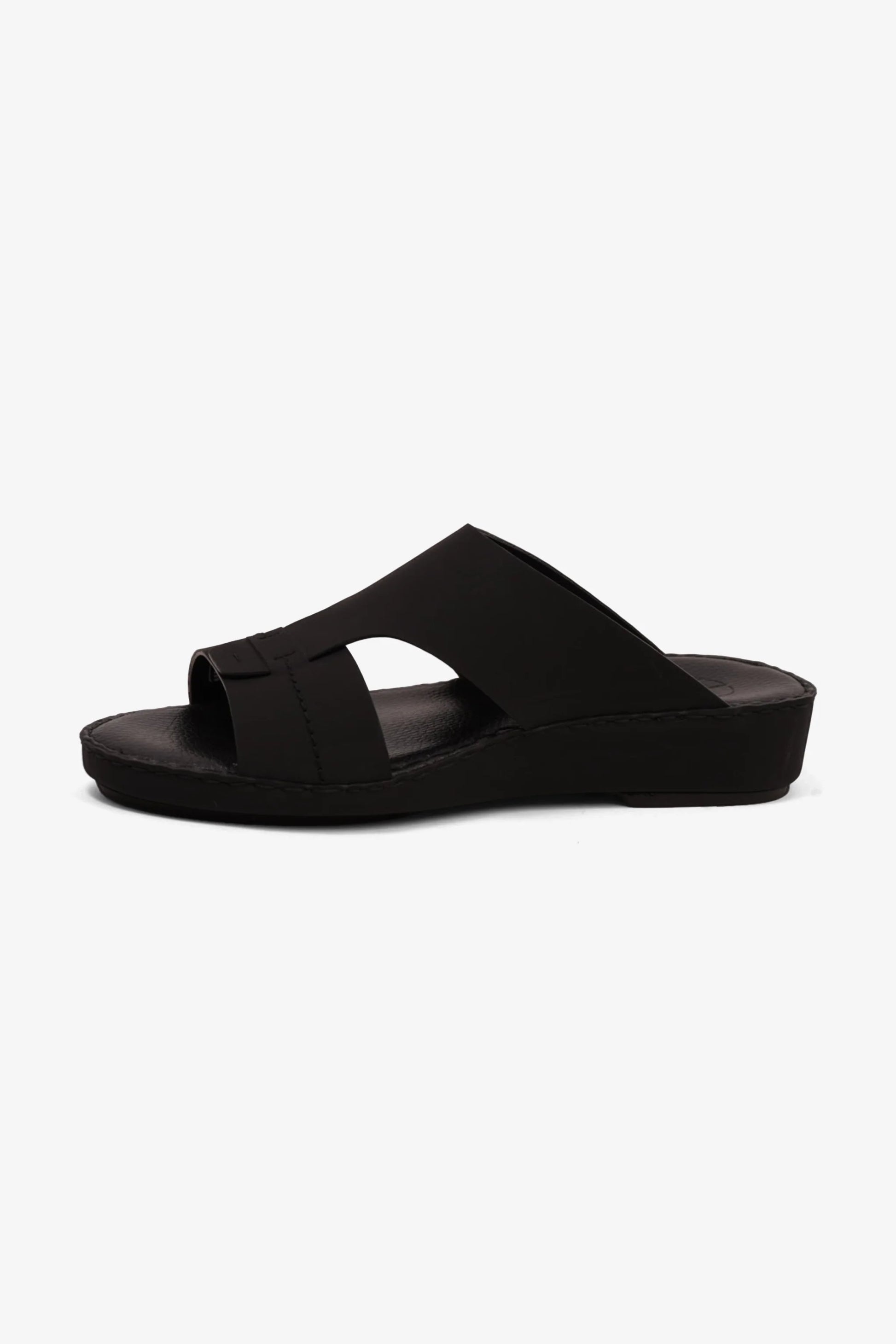 Comfort Plus Men's Matte Modern Leather Sandals Black MSDCP7015