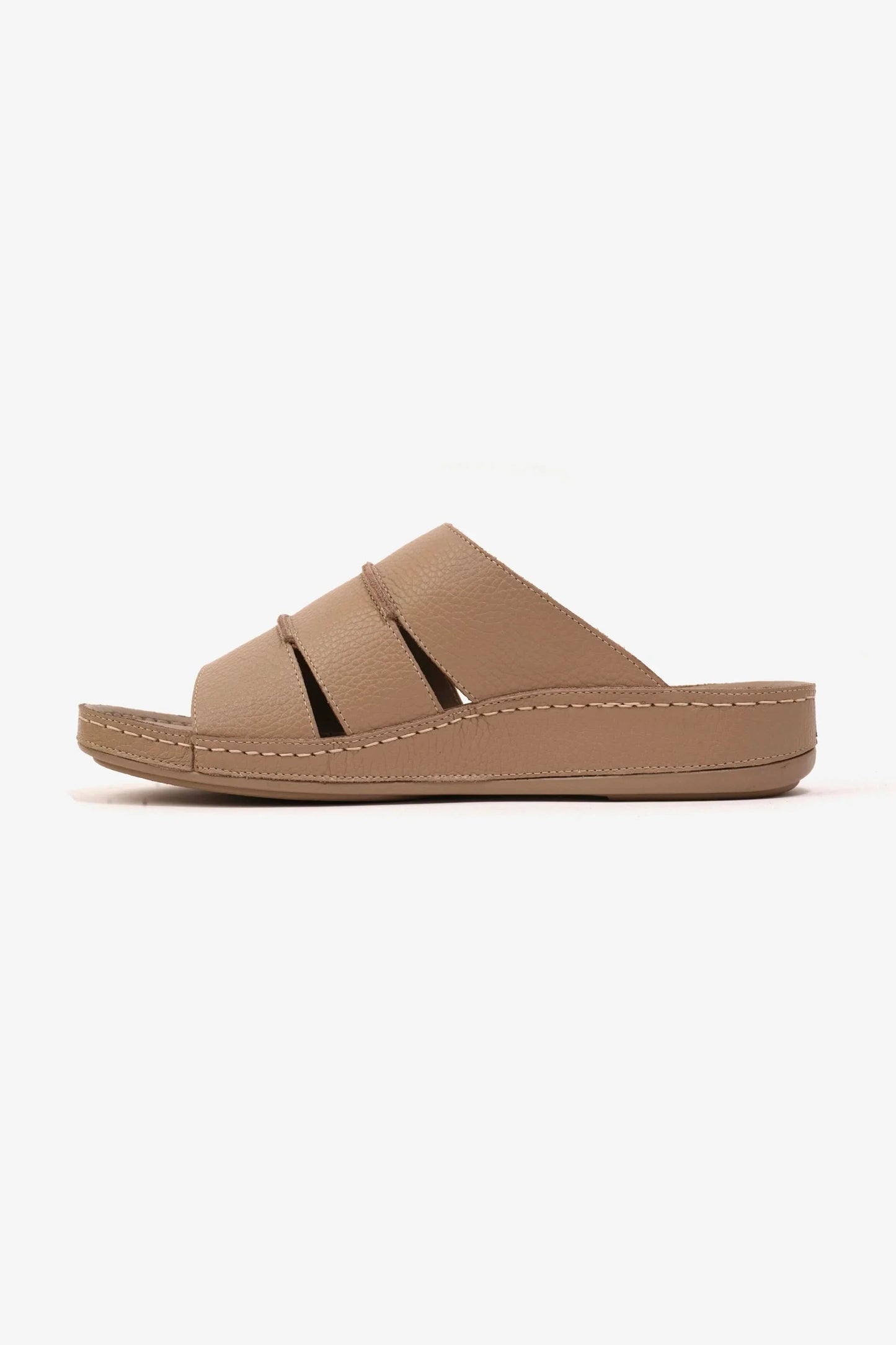 Comfort Plus Men's Leather Slide Sandals Sand MSDCP6614