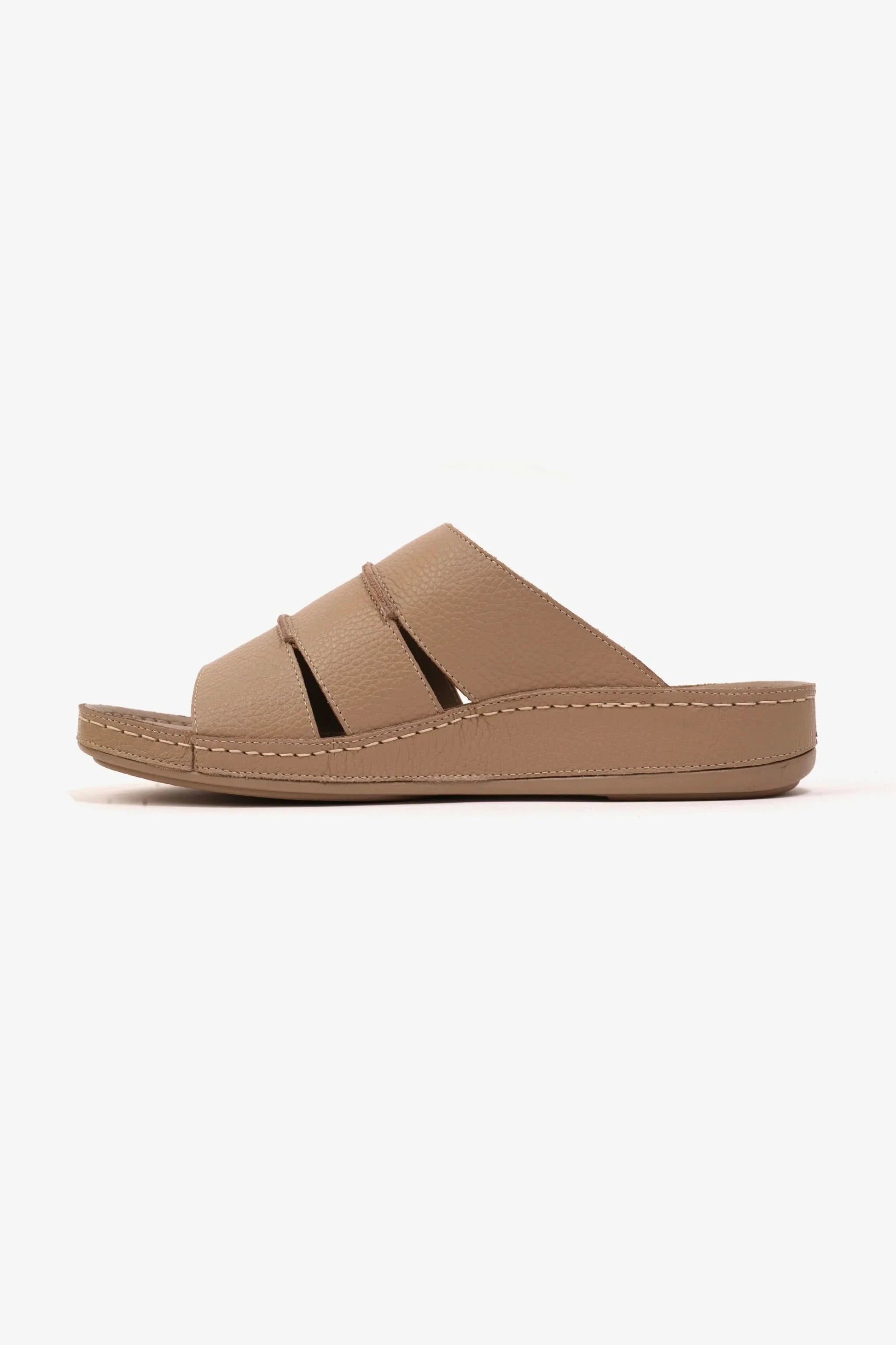 Comfort Plus Men's Leather Slide Sandals Sand MSDCP6614