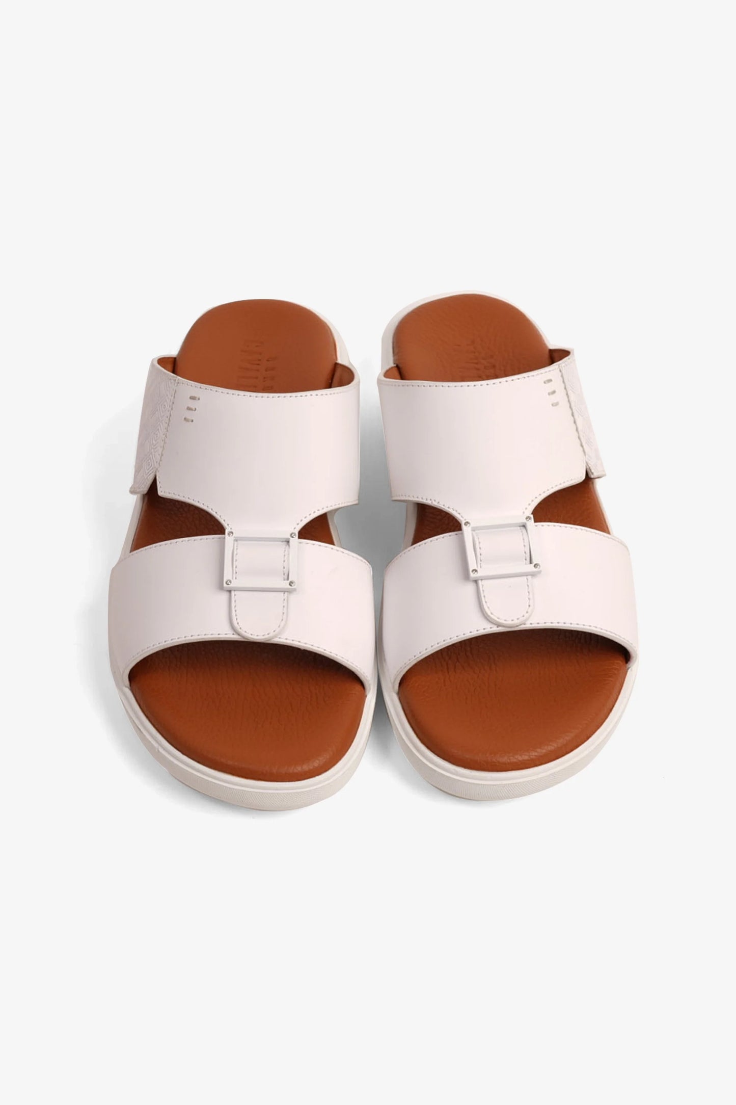 Cavalier Uomo Men's Textured Sole Arabic Sandals White MSDCVALP129