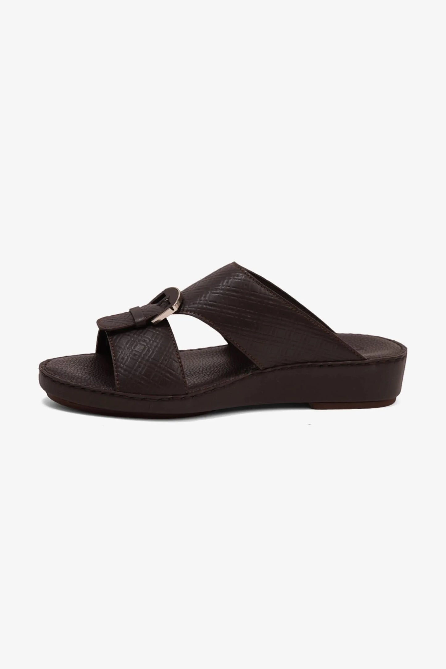 Comfort Plus Men's Cushioned Leather Arabic Sandals Brown MSDCP7013