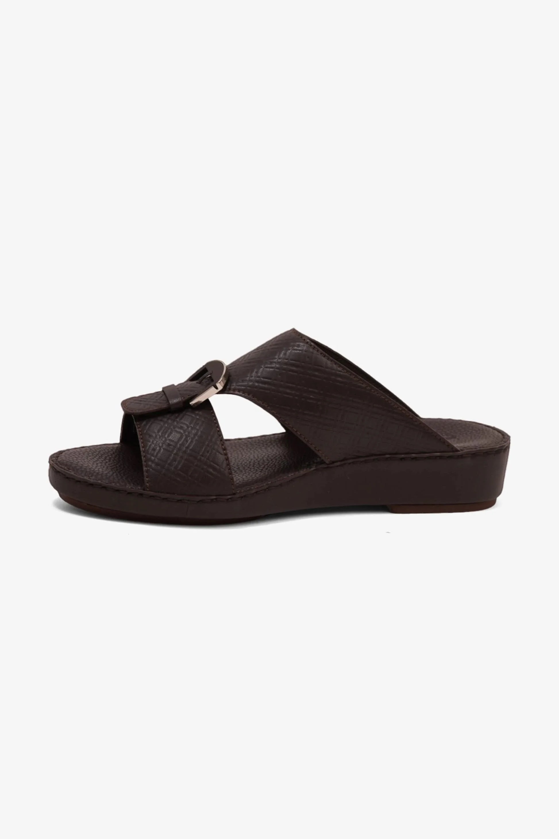 Comfort Plus Men's Cushioned Leather Arabic Sandals Brown MSDCP7013