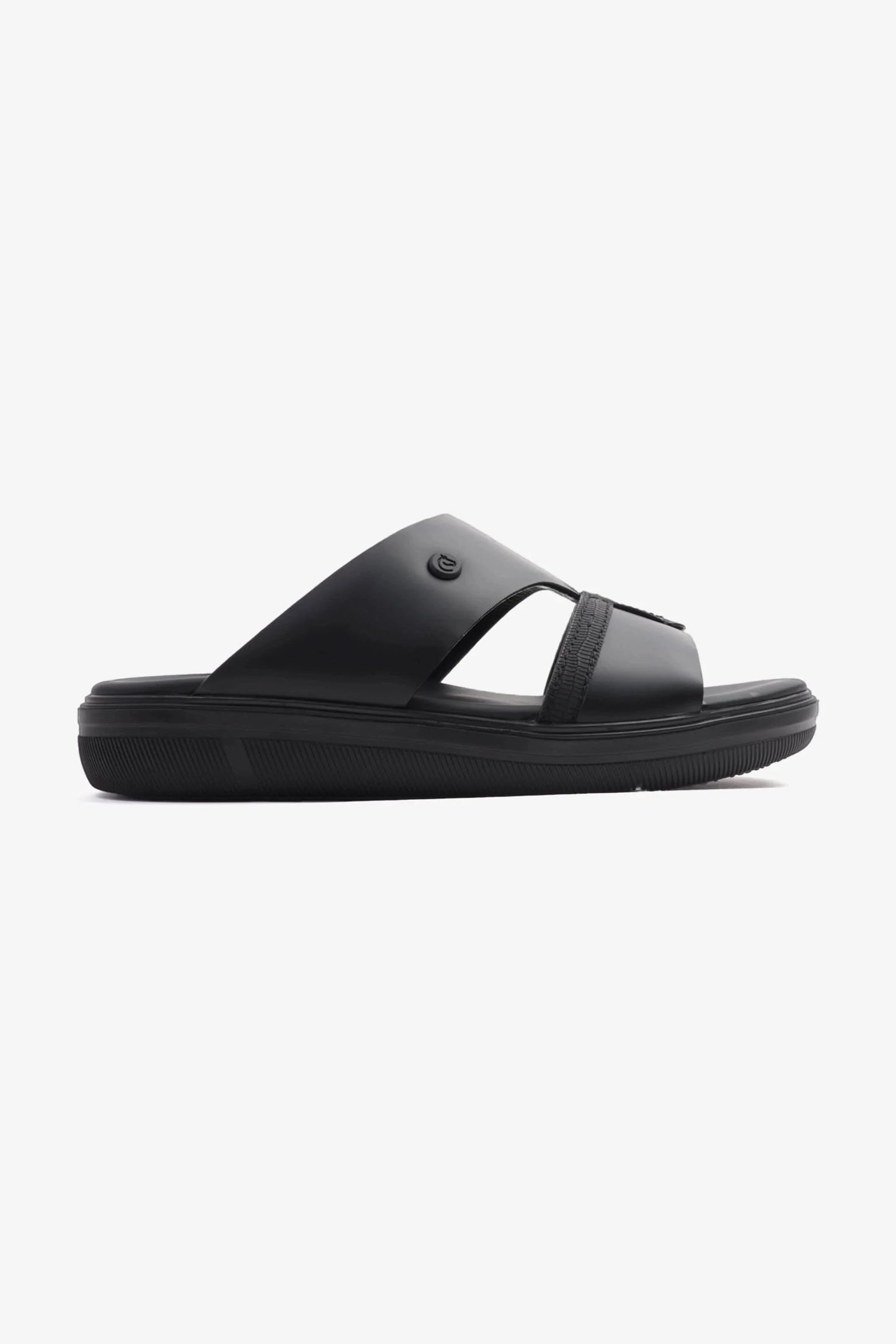 Cavalier Uomo Men's Sleek Arabic Leather Sandals Black MSDCVJS502