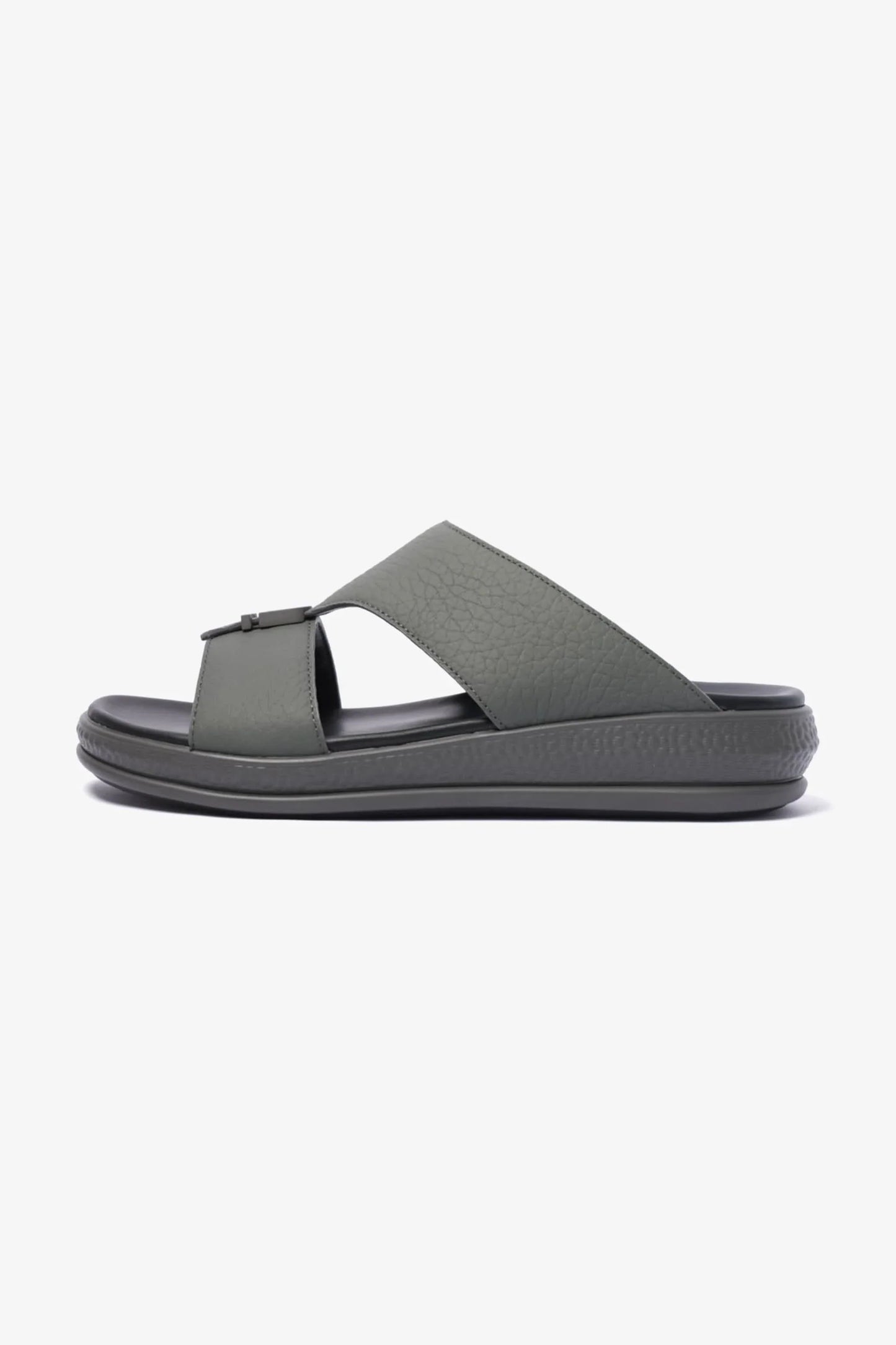 Comfort Plus Men's Stylish Trim Leather Sandals Grey MSDCPD103