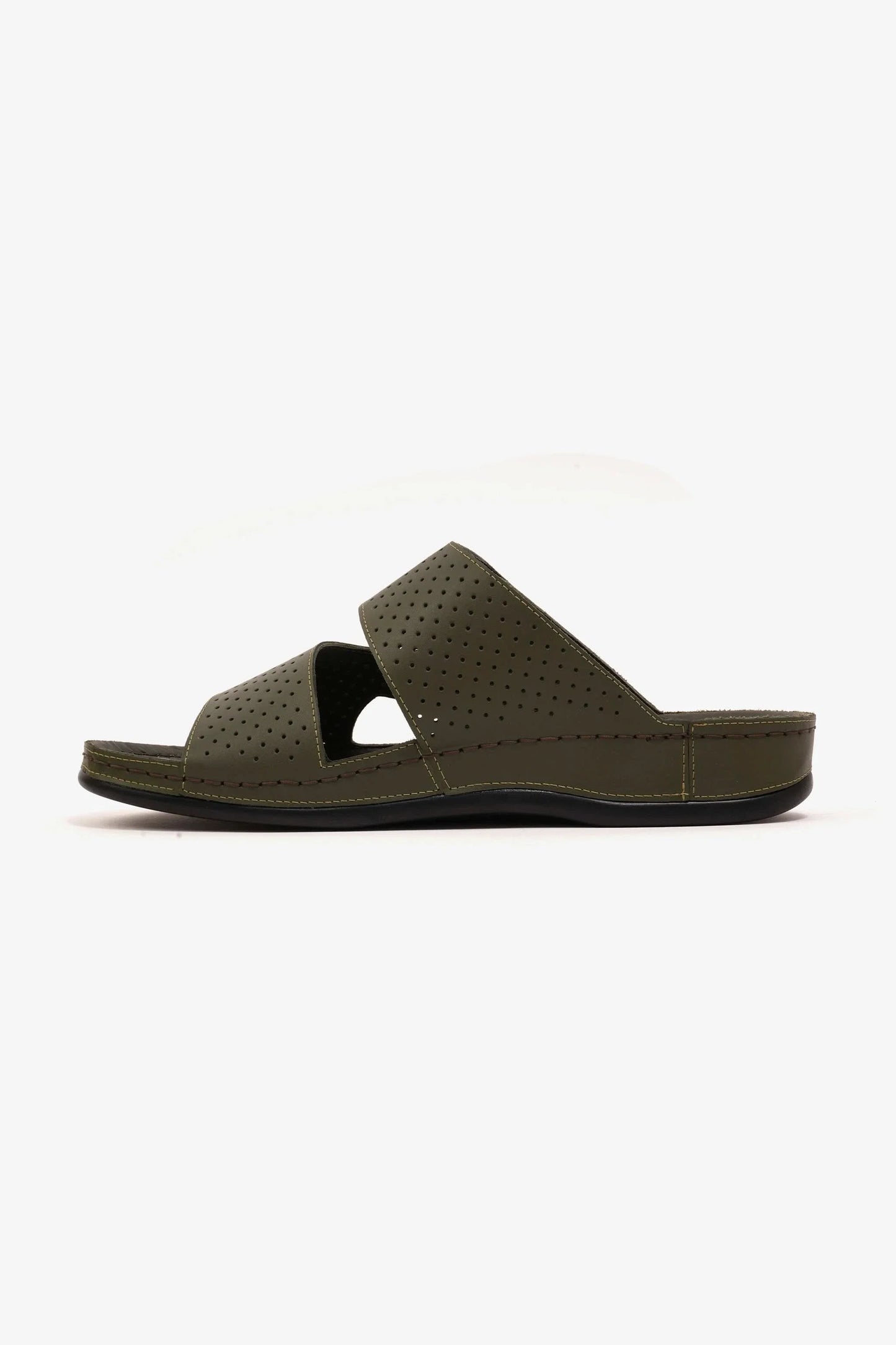 Comfort Plus Men's Al Waha Textured Arabic Sandals Olive MSDCP4005