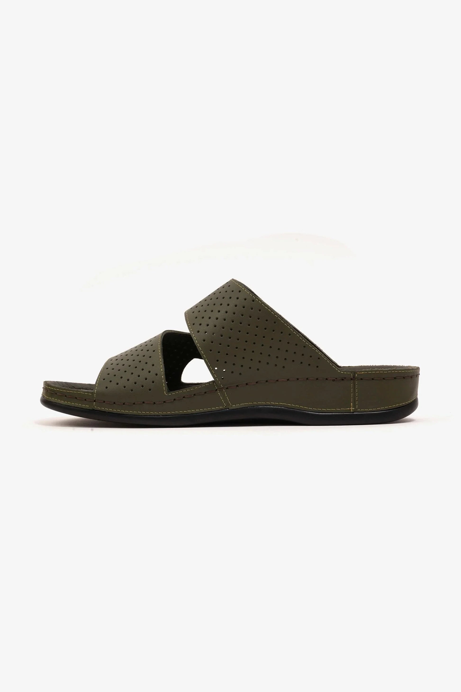 Comfort Plus Men's Al Waha Textured Arabic Sandals Olive MSDCP4005