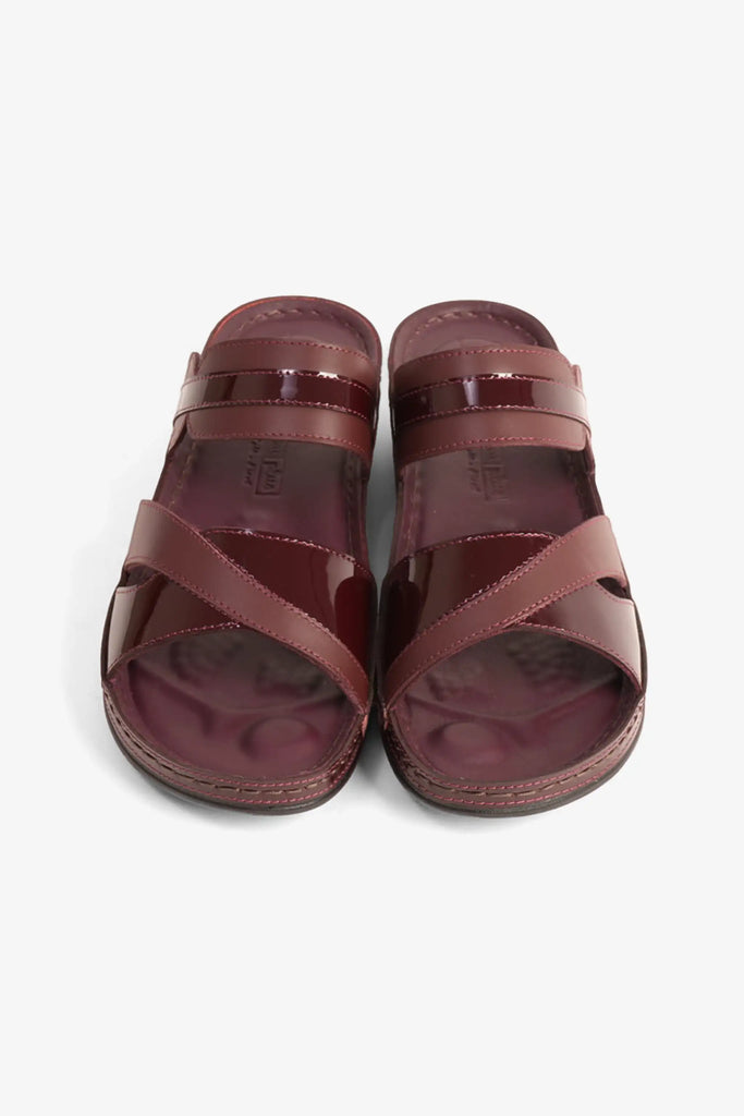 Comfort Plus Women's Ultra Soft Leather Slides Cherry LSDCP416