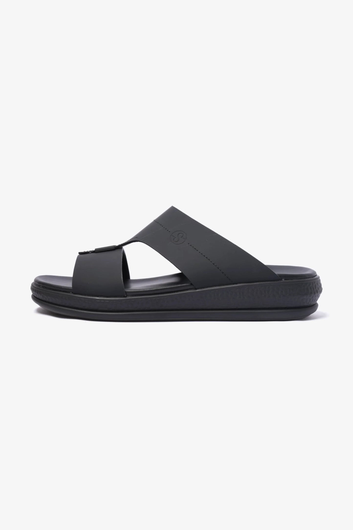 Comfort Plus Men's Stylish Matte Leather Sandals Black MSDCPD102