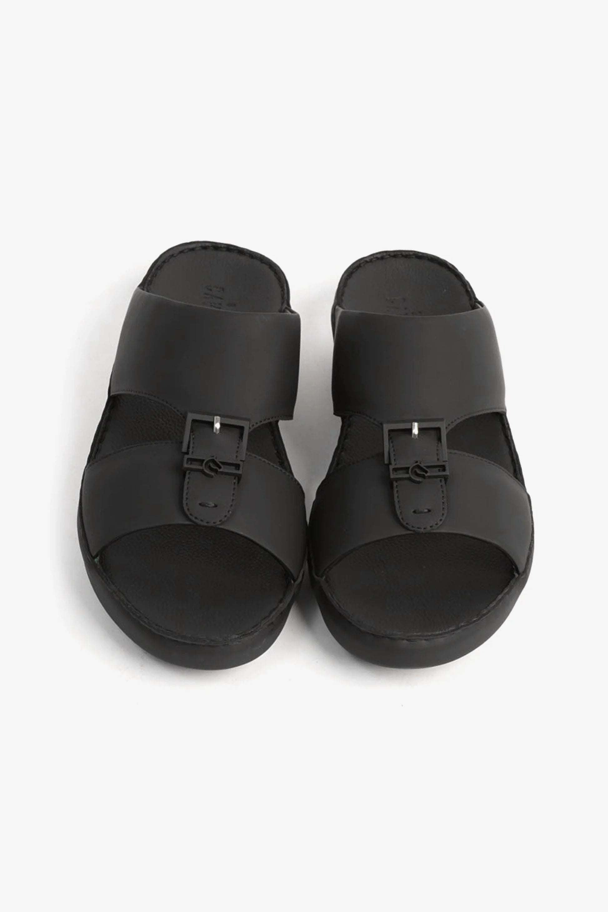 Cavalier Uomo Men's Embossed Leather Arabic Sandals Black MSDCV1101