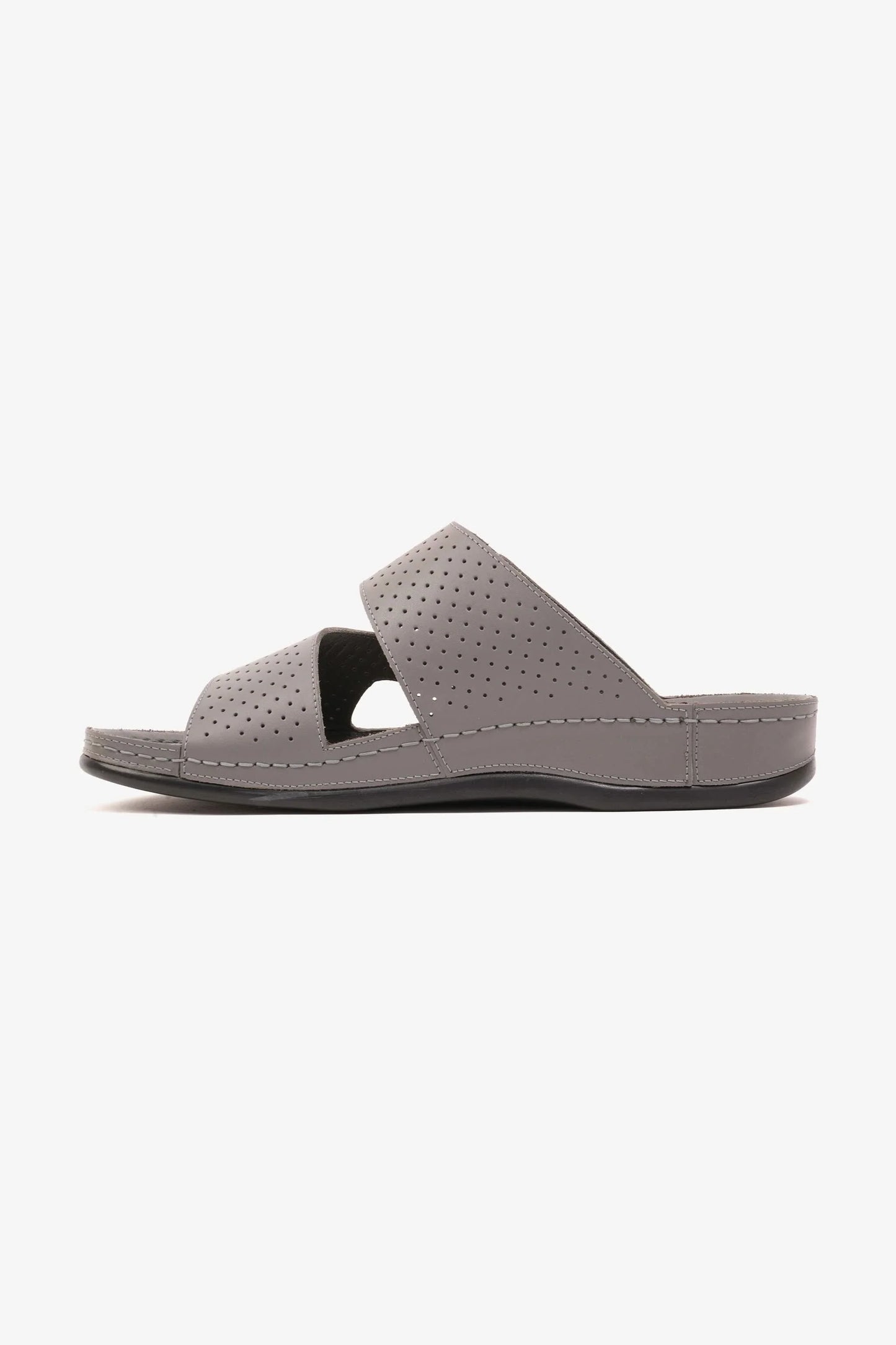Comfort Plus Men's Al Waha Textured Slip-On Arabic Sandals Grey MSDCP4005
