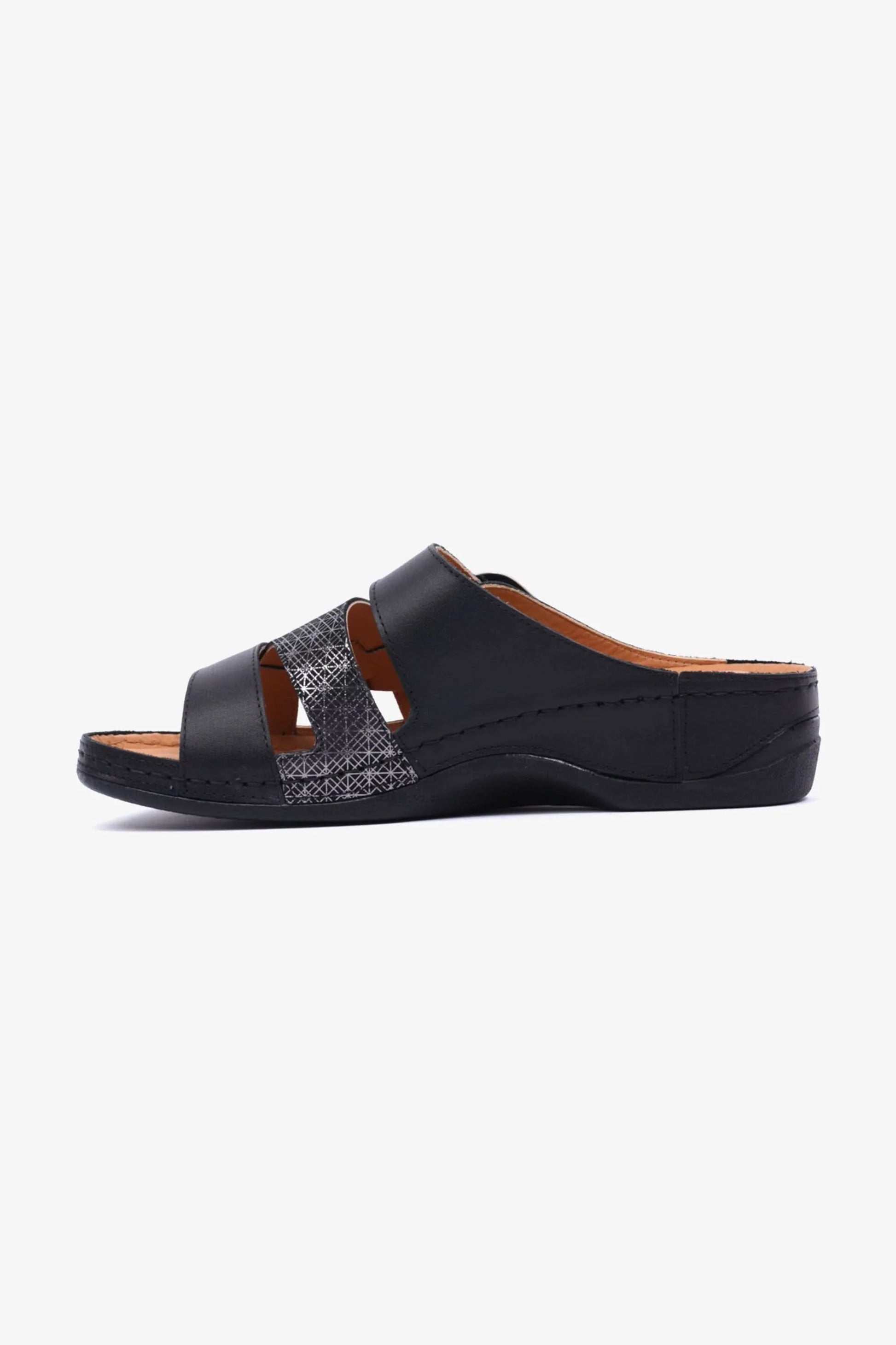 Comfort Plus Women's Mid Heel Sandals Black LSDCP584