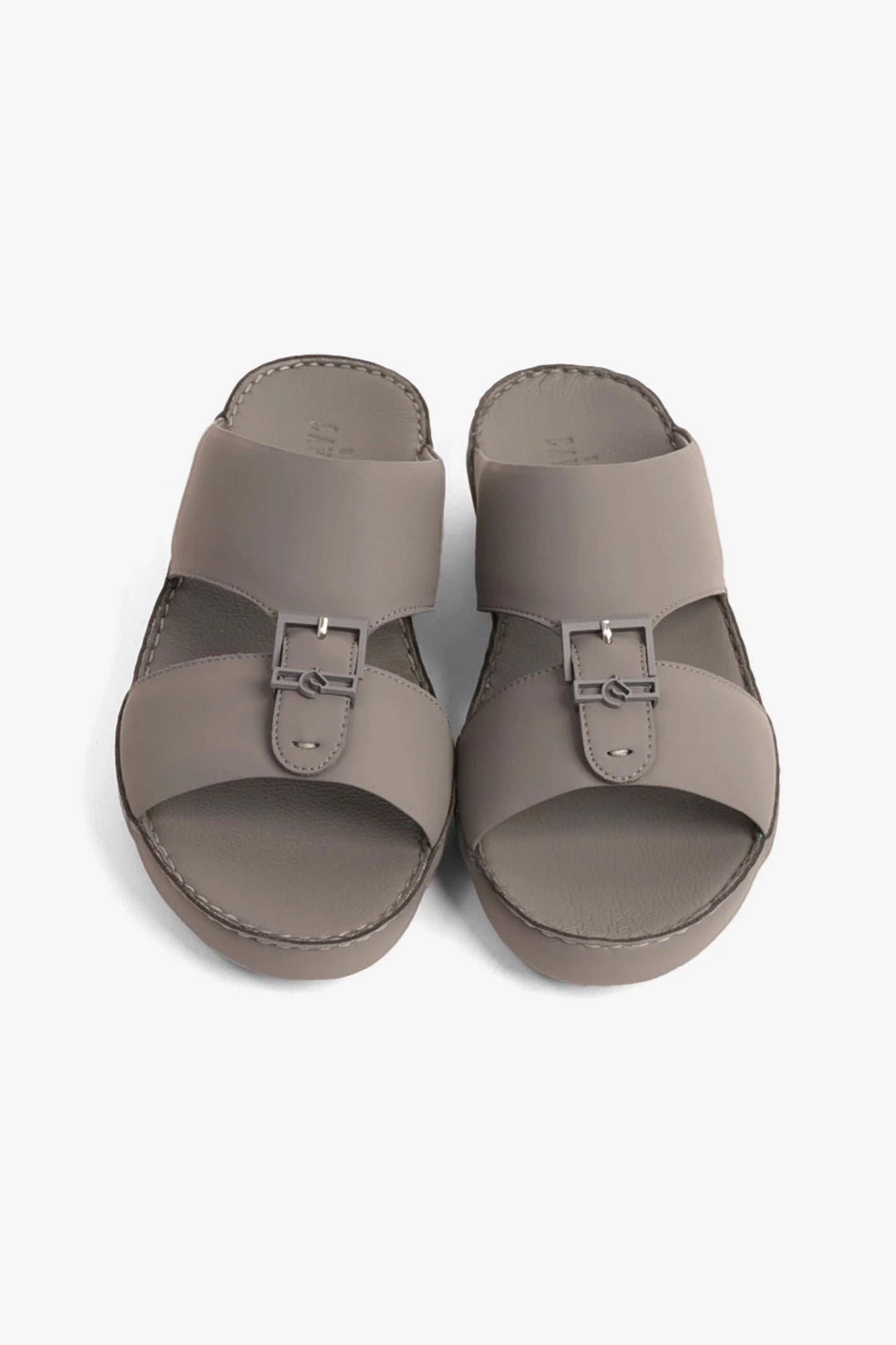 Cavalier Uomo Men's Embossed Leather Handstitched Arabic Sandals Grey MSDCV1101