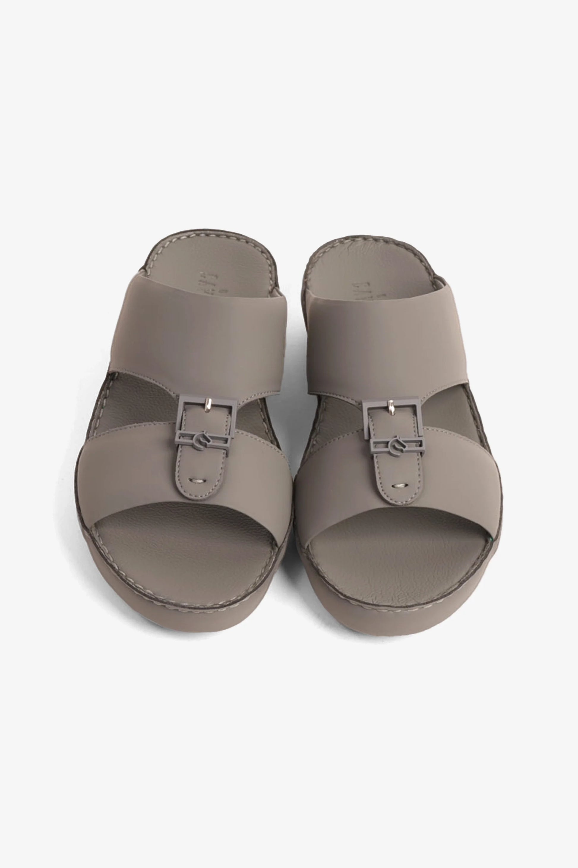 Cavalier Uomo Men's Embossed Leather Handstitched Arabic Sandals Grey MSDCV1101