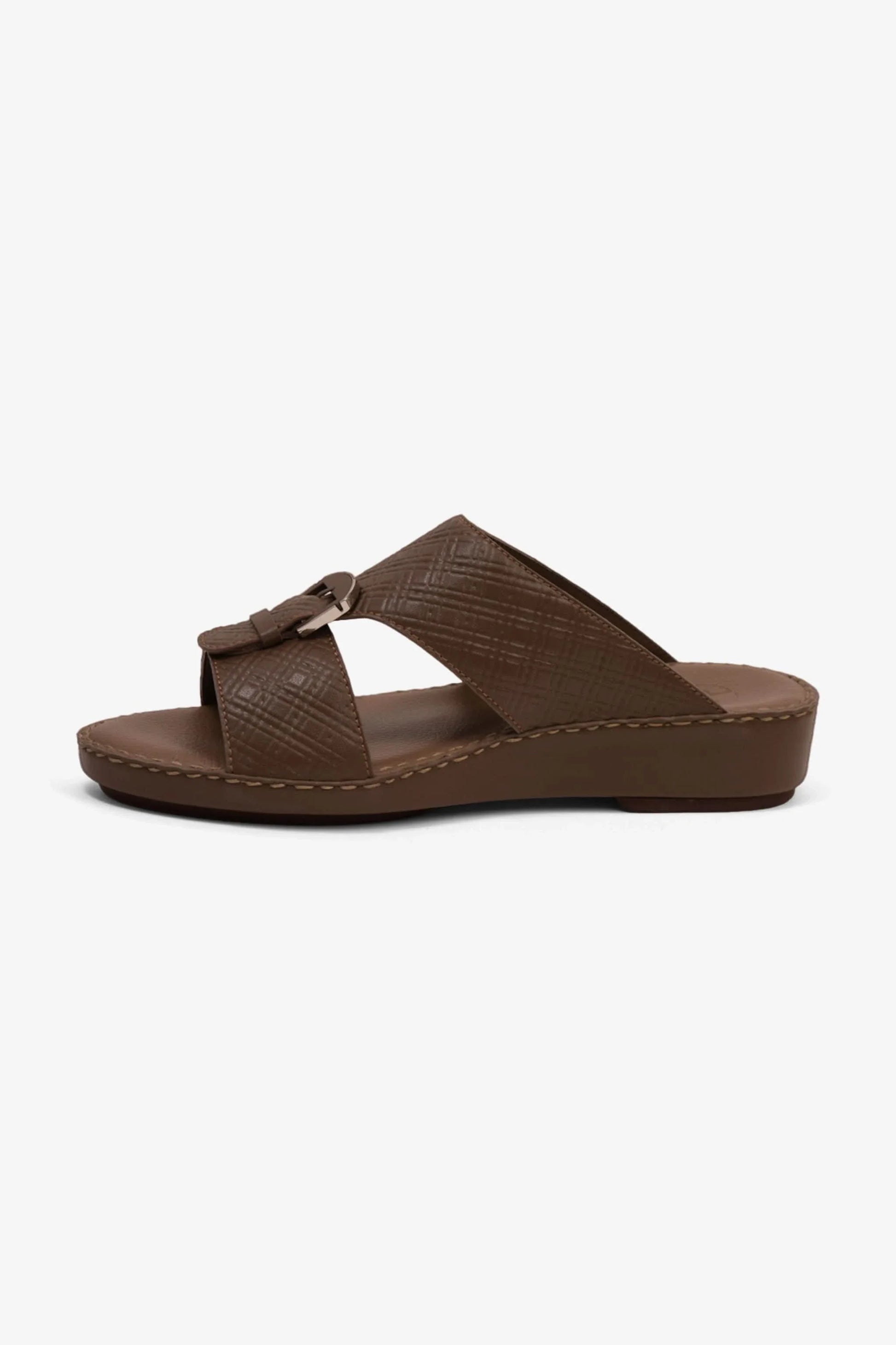 Comfort Plus Men's Cushioned Leather Slip-On Sandals Truffle MSDCP7013