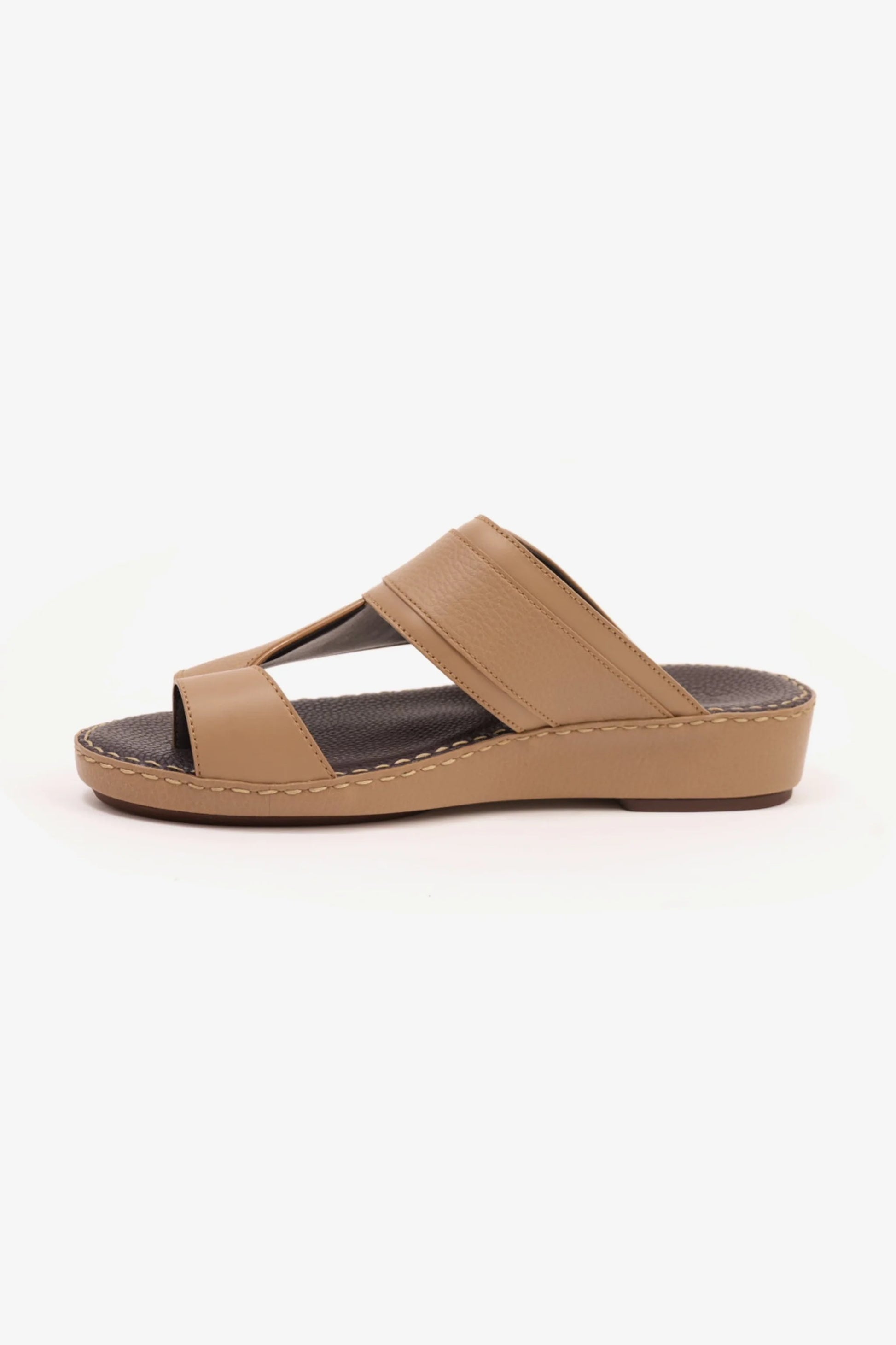 Comfort Plus Men's Textured Leather Sandals Olive Brown MSDCP8011