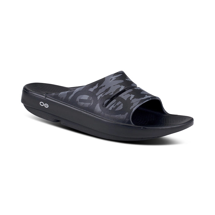 OOFOS UNISEX OOAHH SPORT SLIDE SANDAL - BLACK WATER CAMO