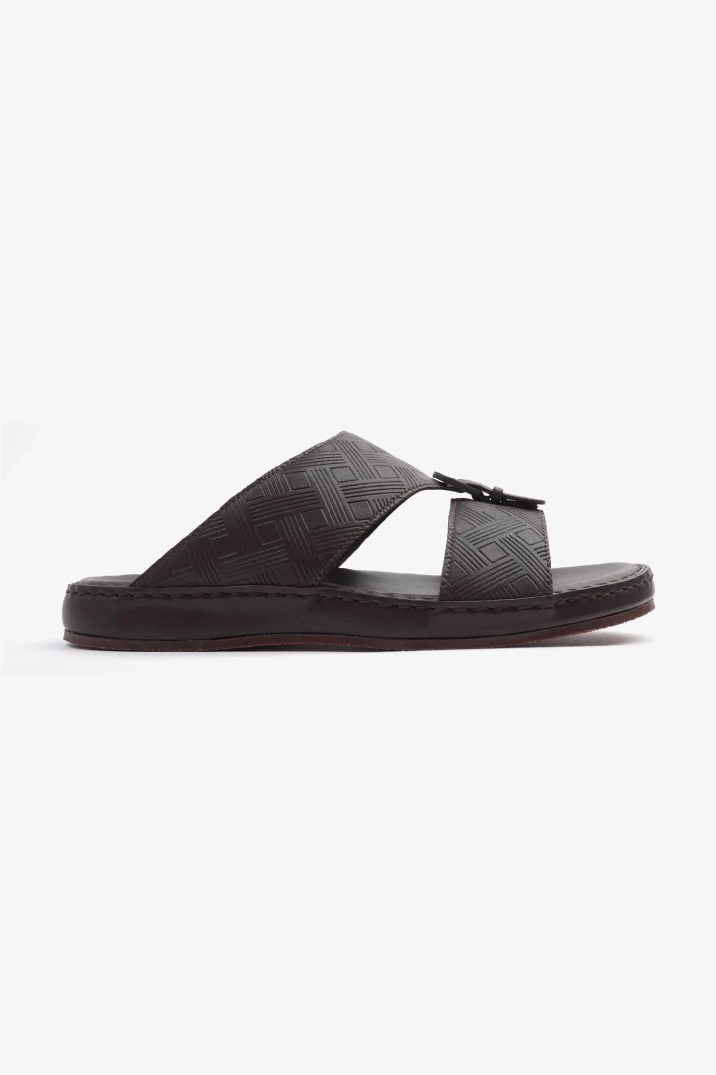 Comfort Plus Men's Embossed Arabic Leather Sandals Brown MSDCP3001