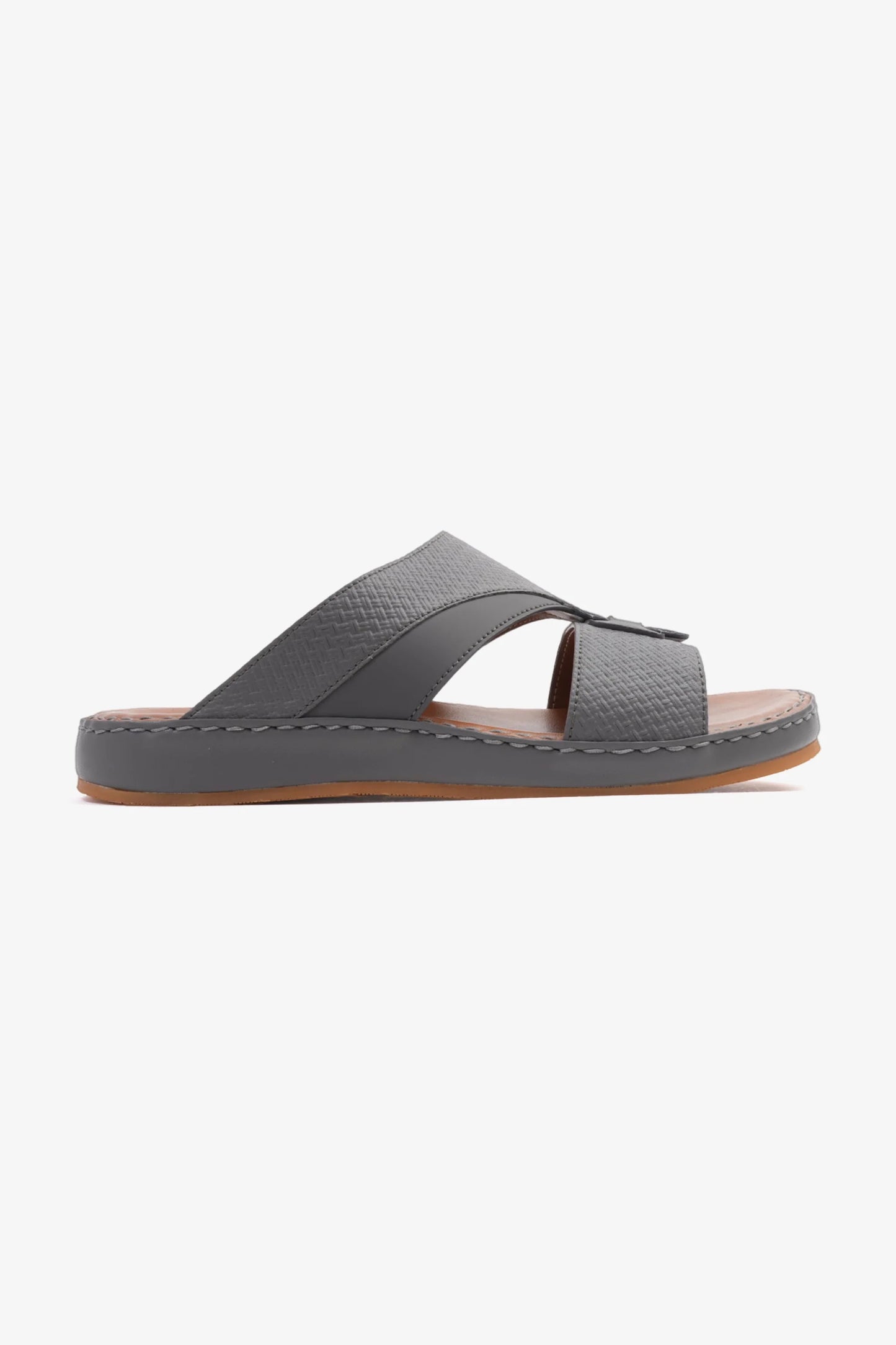 Comfort Plus Men's Genuine Leather Sandals Dark Grey MSDCP3006