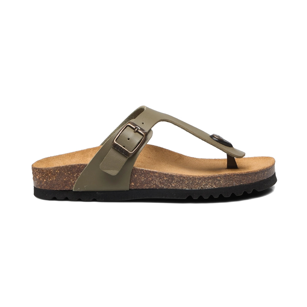 Scholl Nicole Pu Leather - Flip Flops Khaki